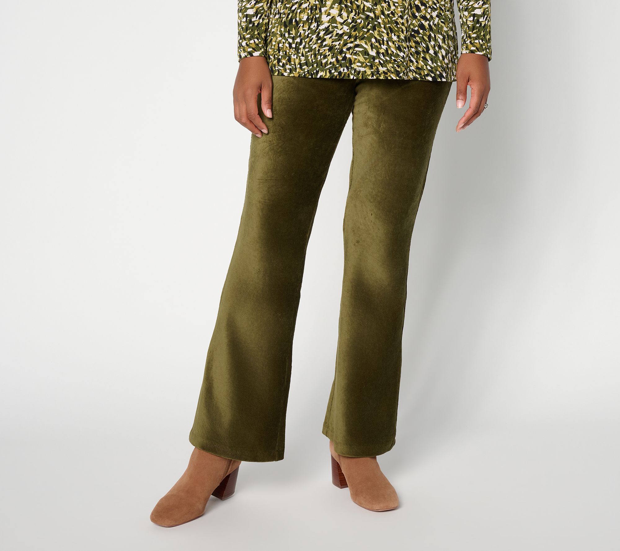 Susan Graver Regular Weekend Knit Corduroy Boot Cut Pant