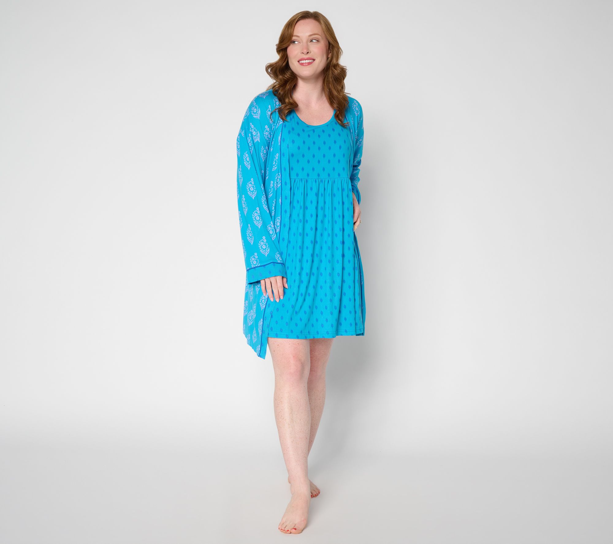 MUK LUKS Tank Chemise with Coordinated Robe