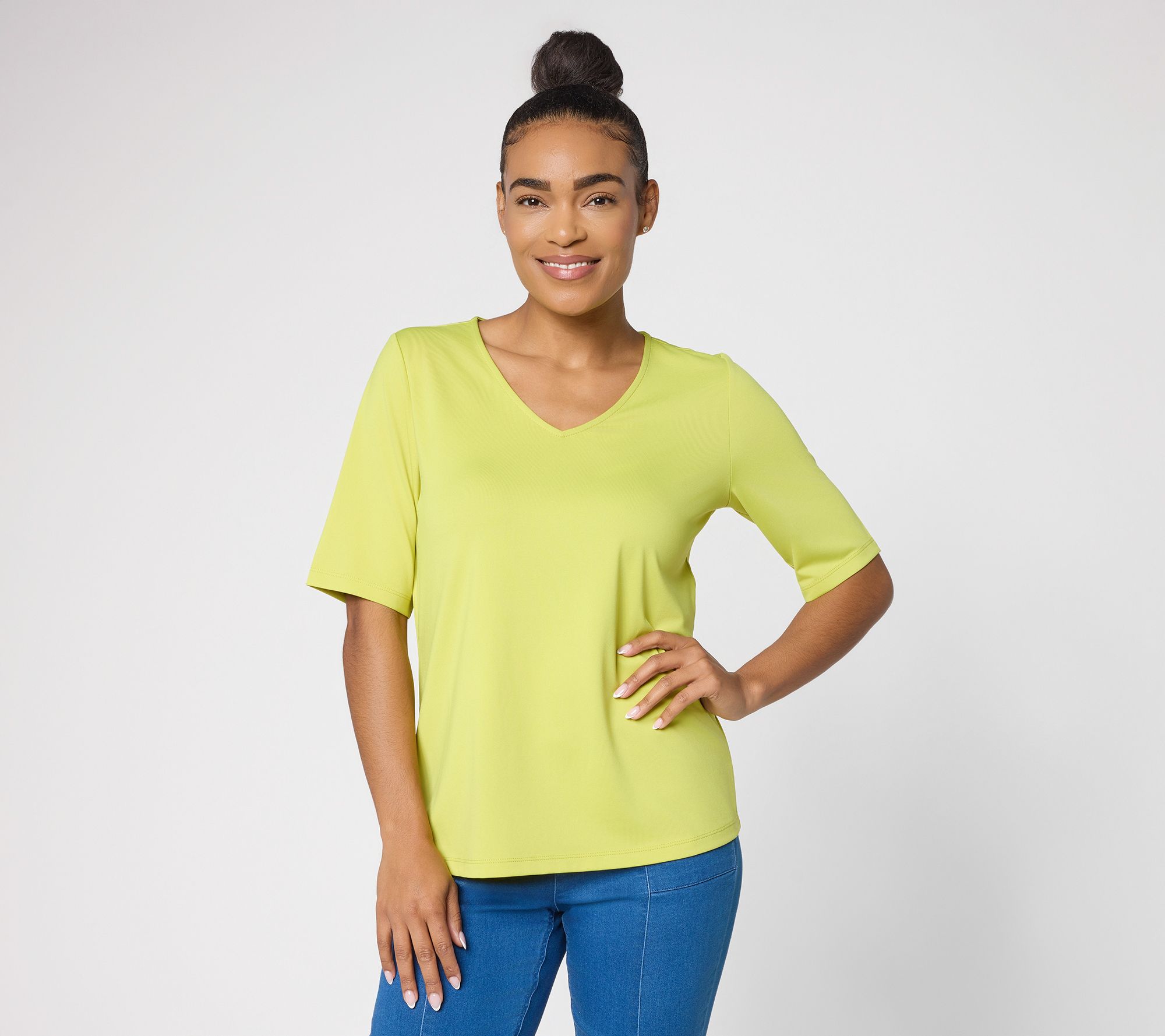 "As Is" Susan Graver Essentials Butterknit V-Neck Top