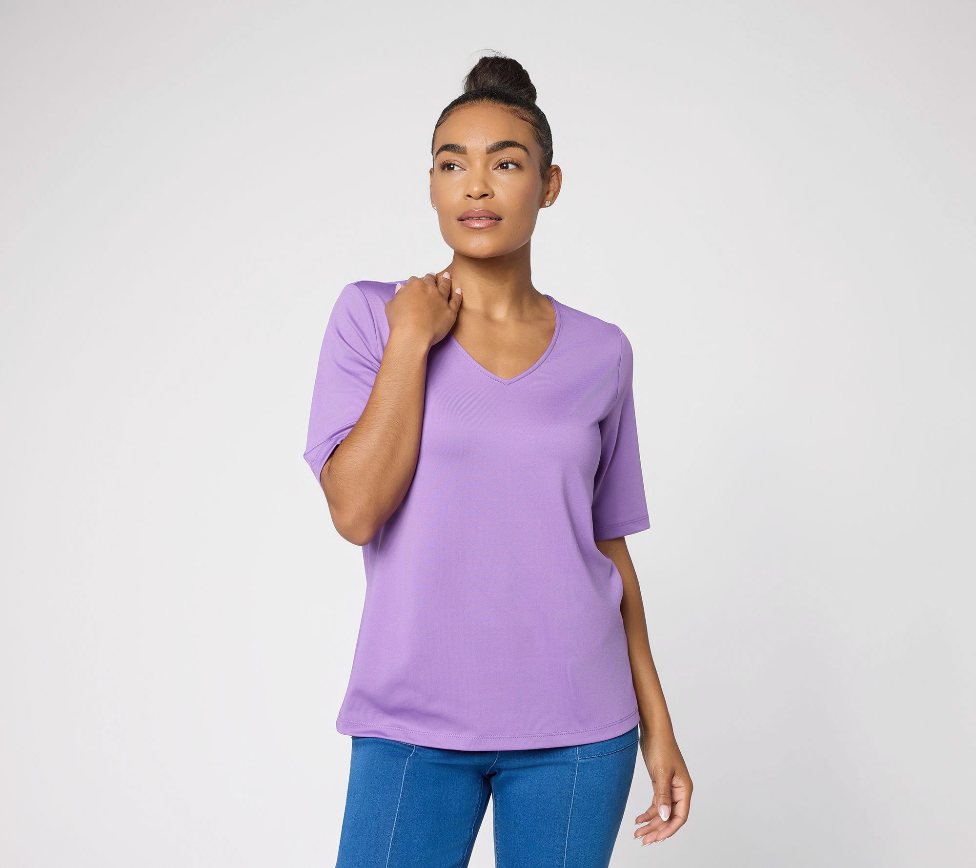 "As Is" Susan Graver Essentials Butterknit V-Neck Top