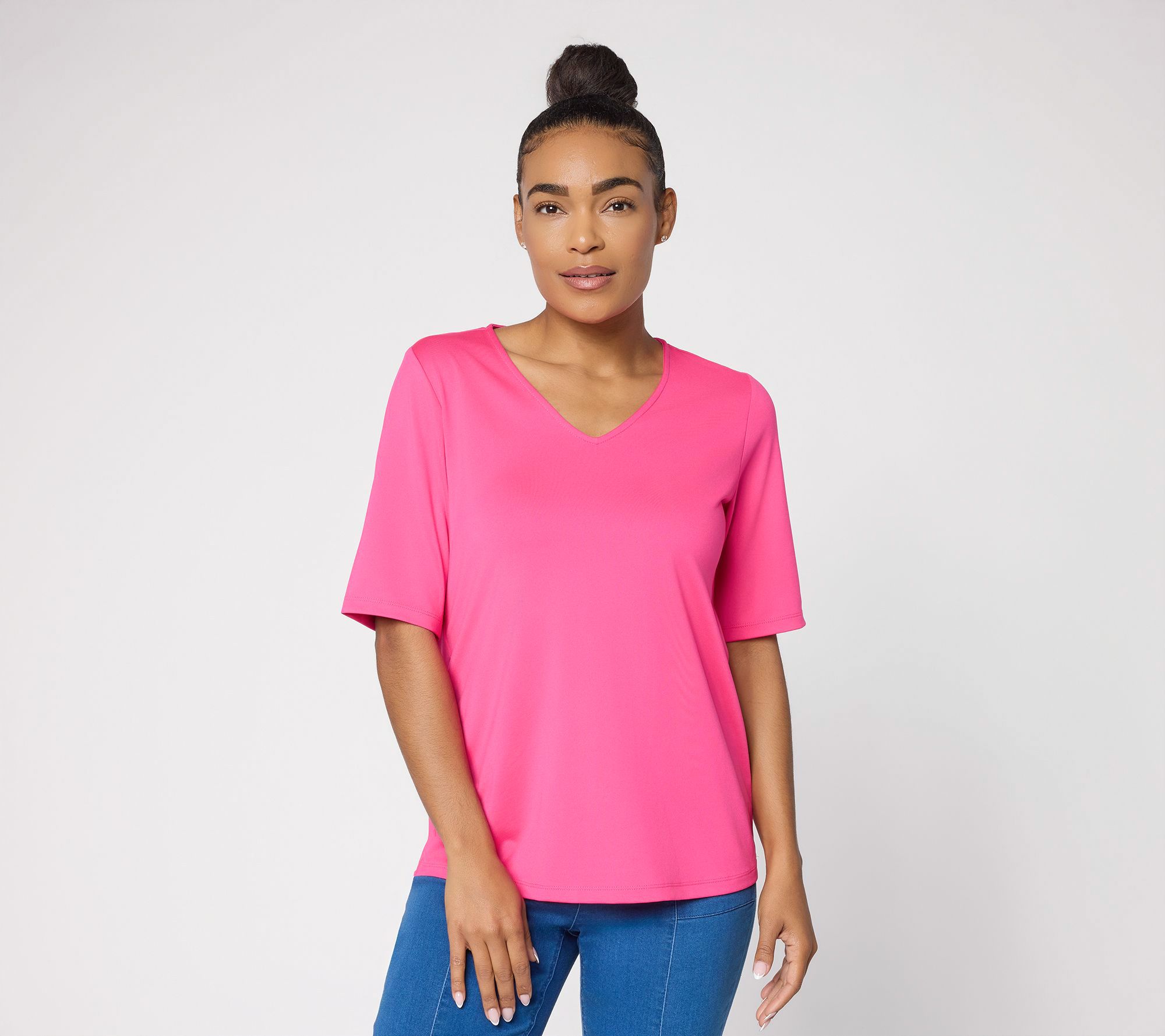 "As Is" Susan Graver Essentials Butterknit V-Neck Top