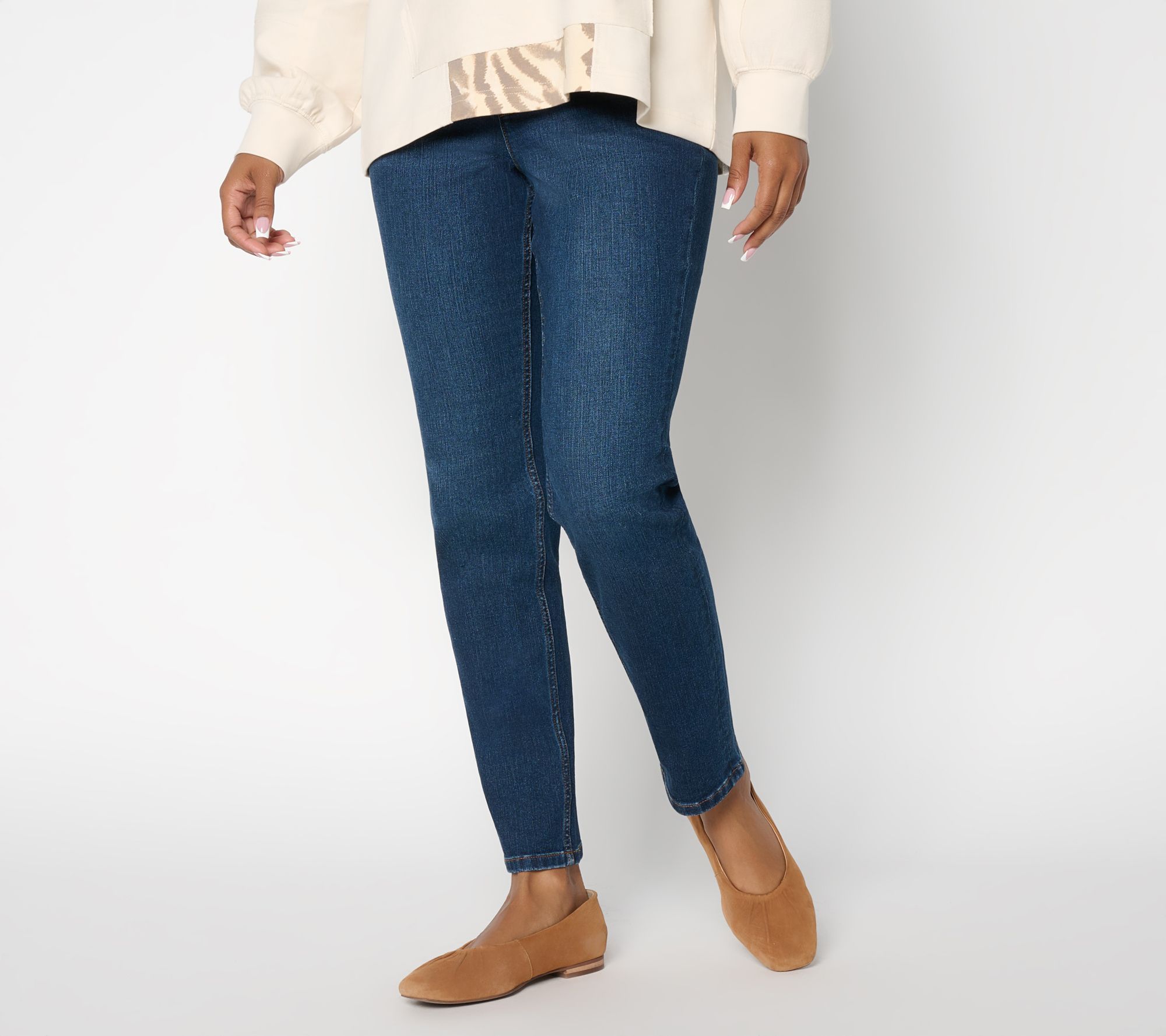 LOGO by Lori Goldstein Regular Narrow Leg Ankle Jeans