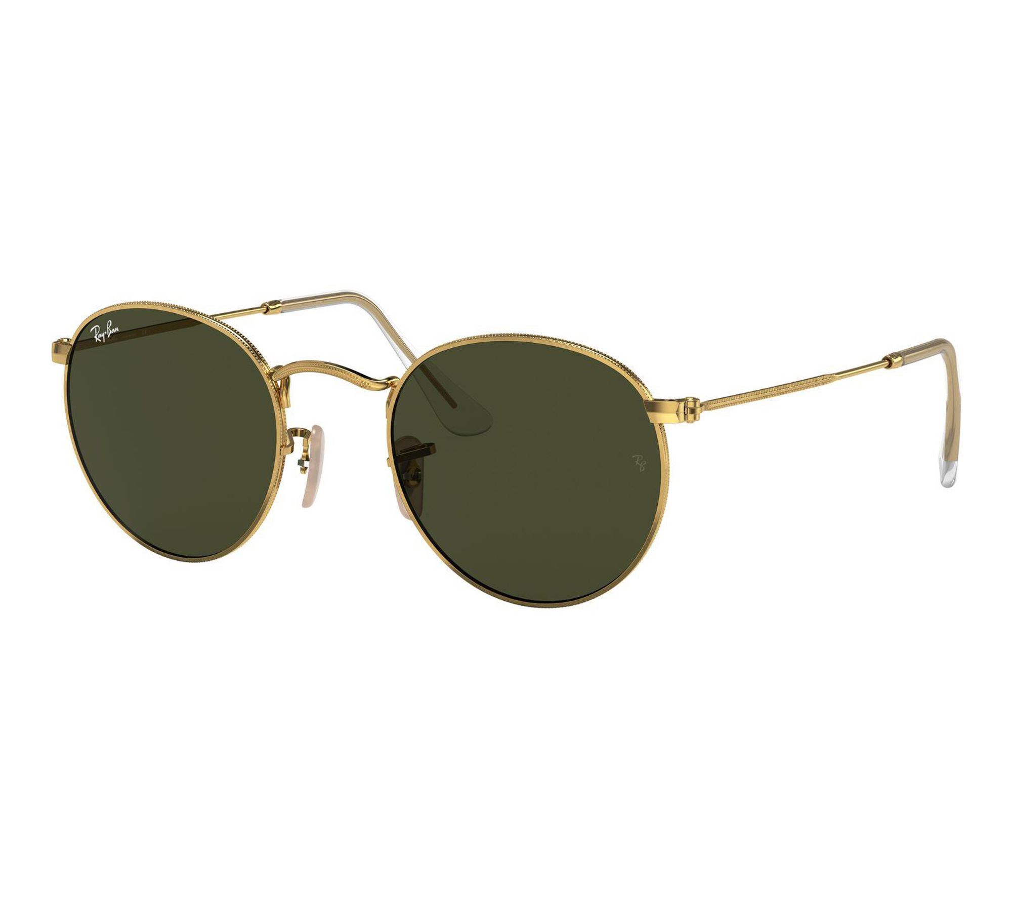 Ray-Ban Round Metal Sunglasses- Polished Gold/Green-50mm