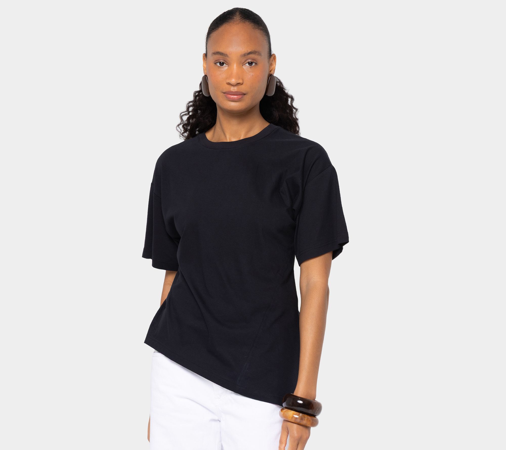 "As Is " Peace Love World 100% Cotton Asymmetrical Tee