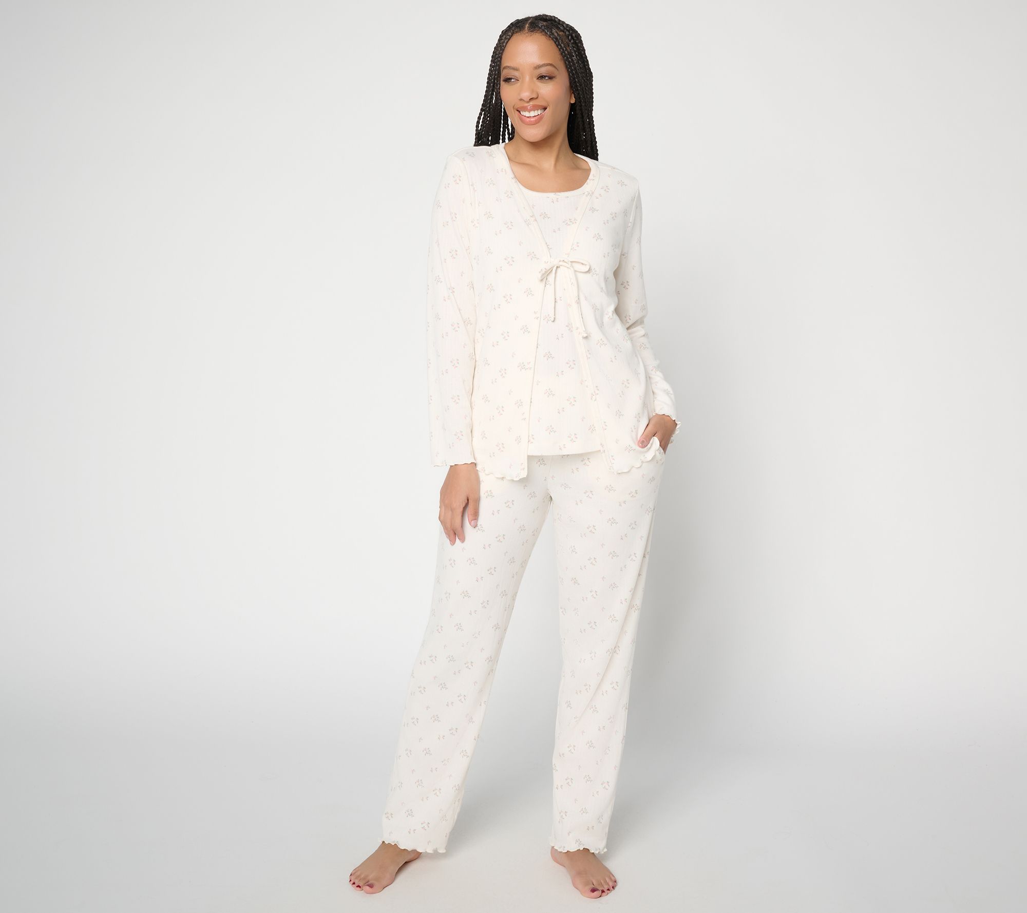 "As Is" Berkshire HomewearPrinted Pointelle 3 Pc Lounge Set