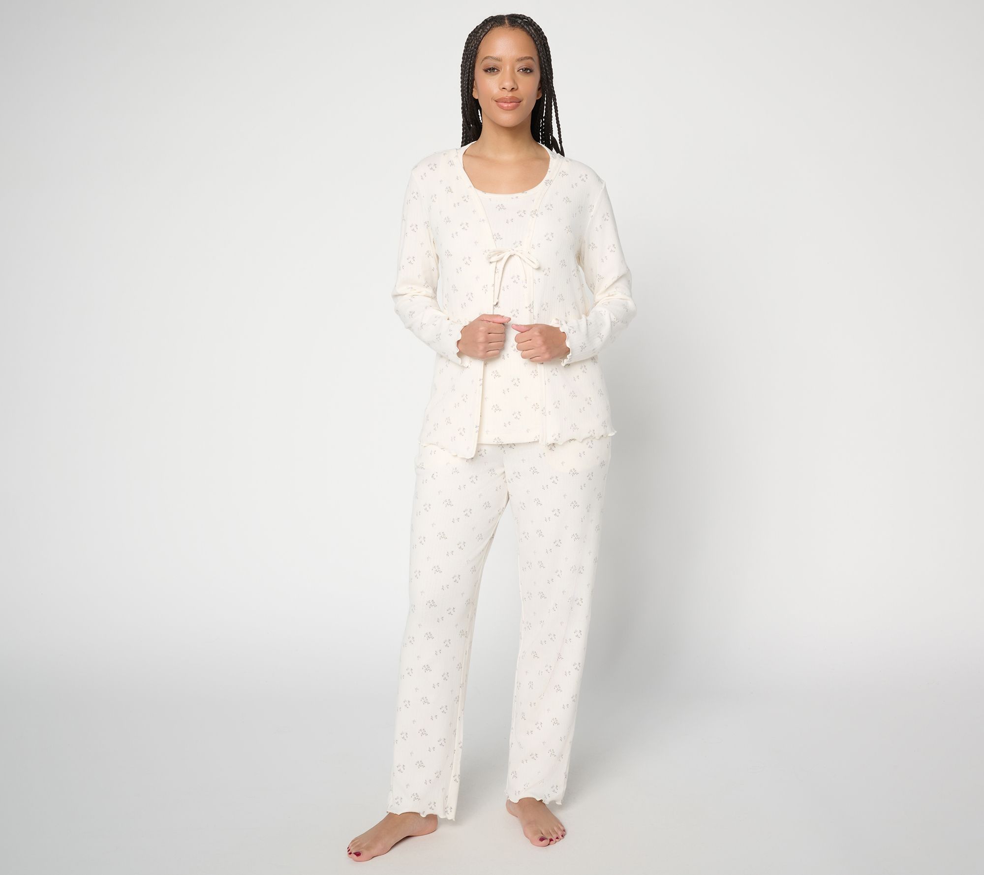 "As Is" Berkshire HomewearPrinted Pointelle 3 Pc Lounge Set