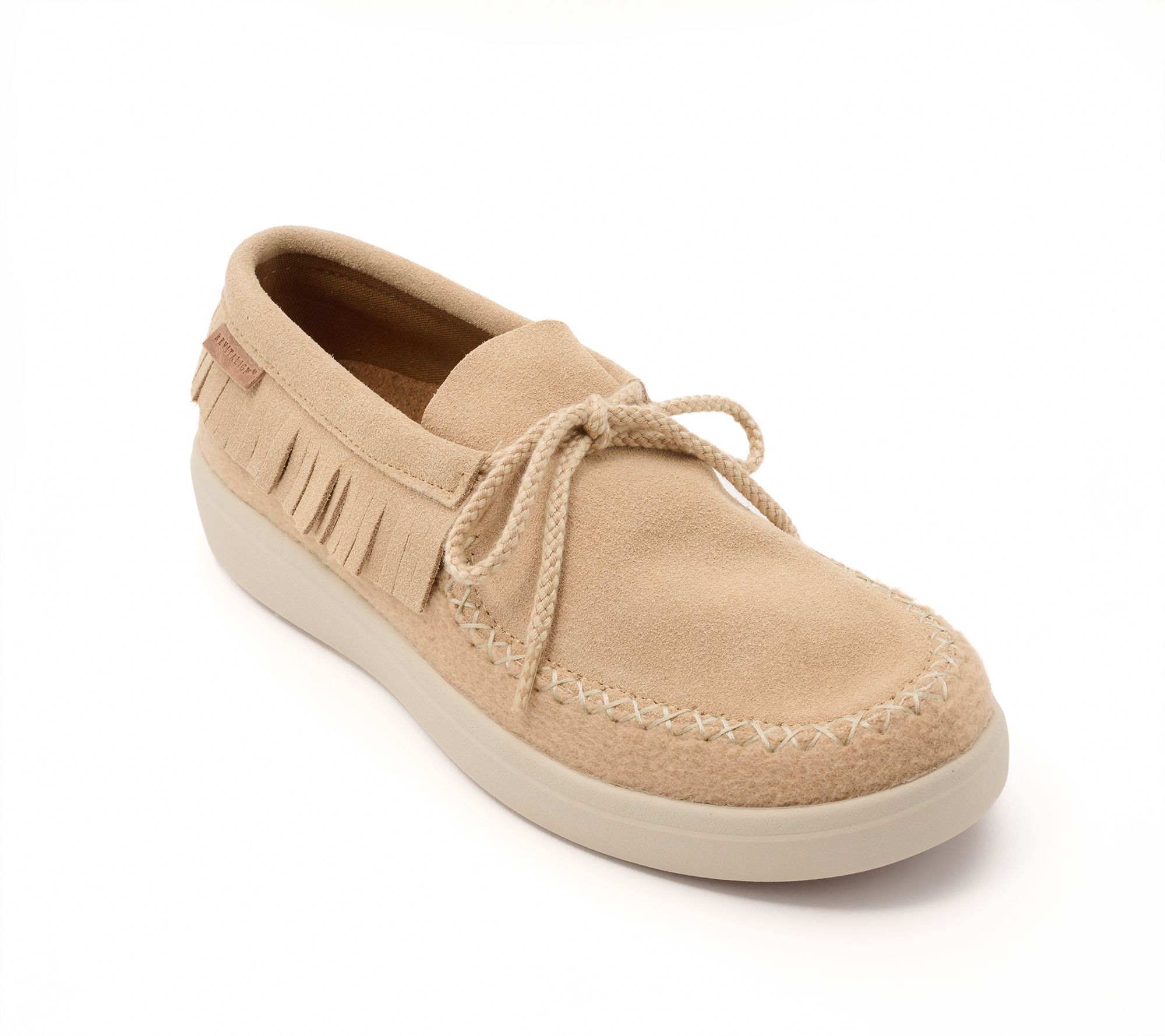 Revitalign Orthotic Suede Fringe Collar Wallaby -Montauk Fringe | QVC