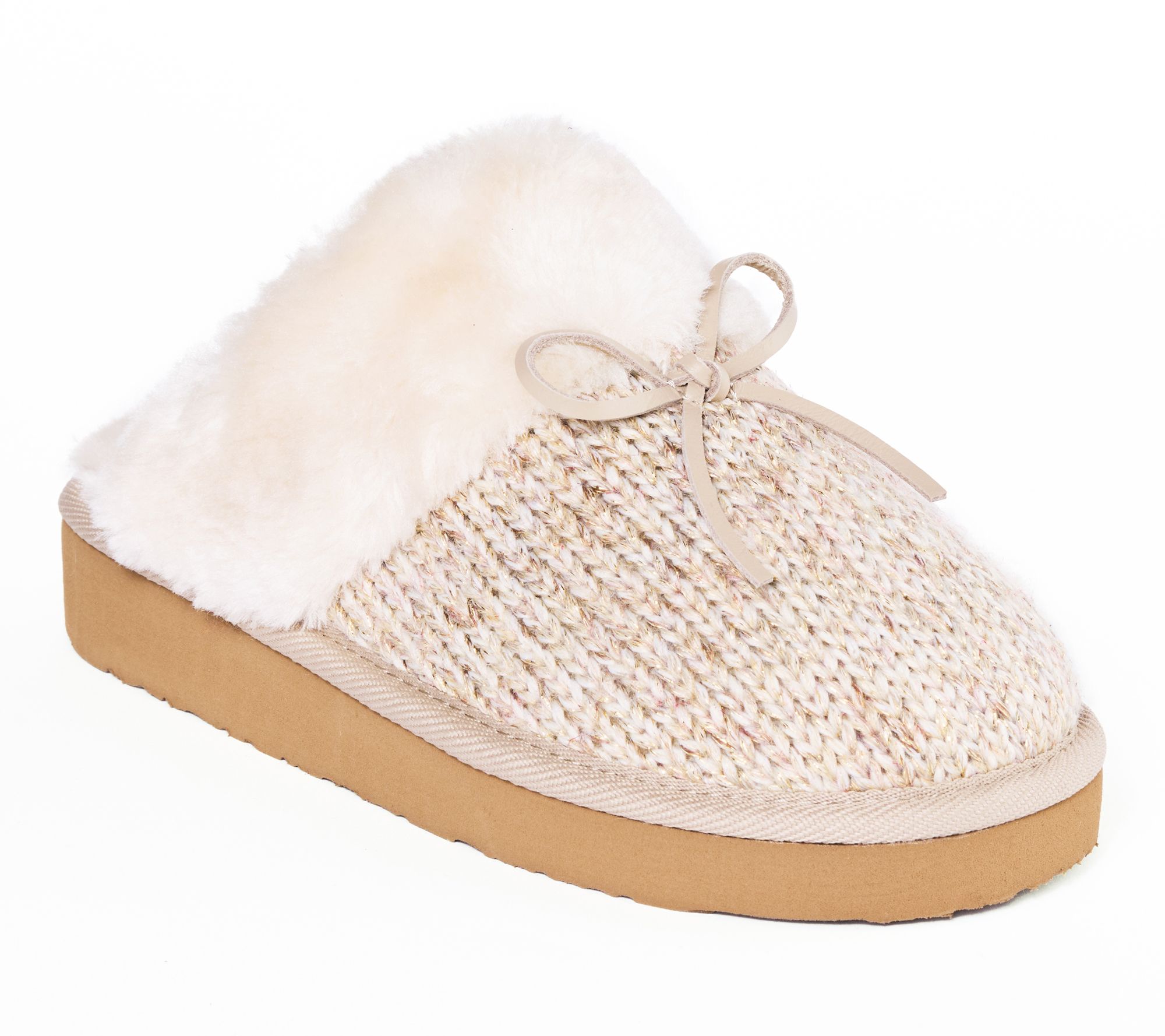 Minnetonka Women's Flurry Scuff Sparkle Knit Slippers