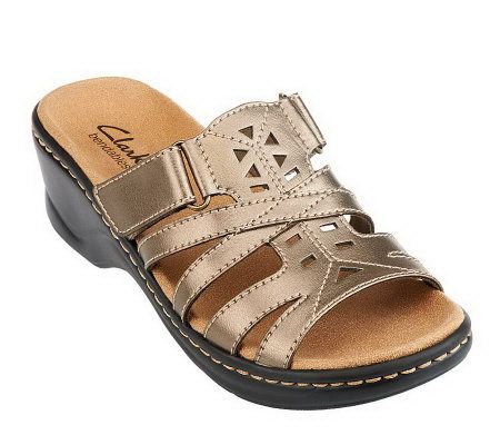 Dictar nada secundario Clarks Bendables Lexi Holly Leather Light- Weight Slides - QVC.com