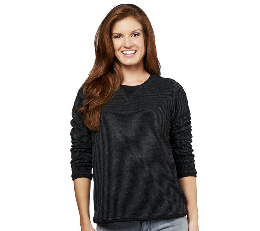 Girl With Curves Collection on Instagram: Easy everyday style, in the GWC  graphic sweatshirt ✨ Search item# A458126 on qvc.com to shop it in classic  black & heather grey, and don't forget