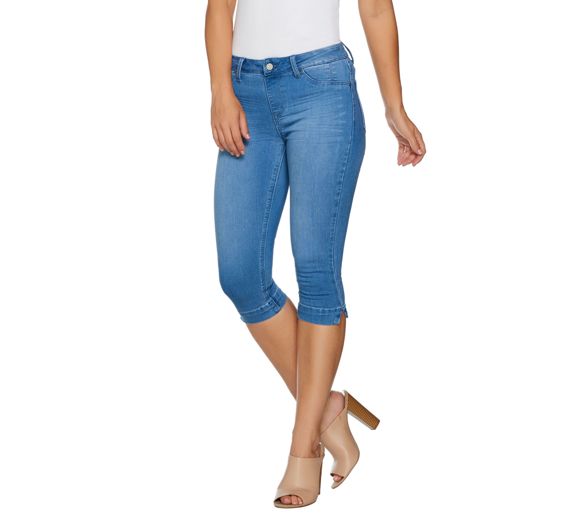 "As Is" Laurie Felt Denim Pull-On Pedal_Pushers - QVC.com