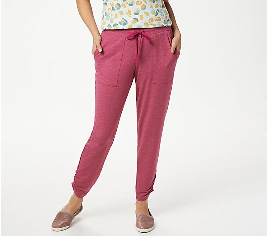 LOGO Lounge by Lori Goldstein French Terry Pant with Ruched Leg