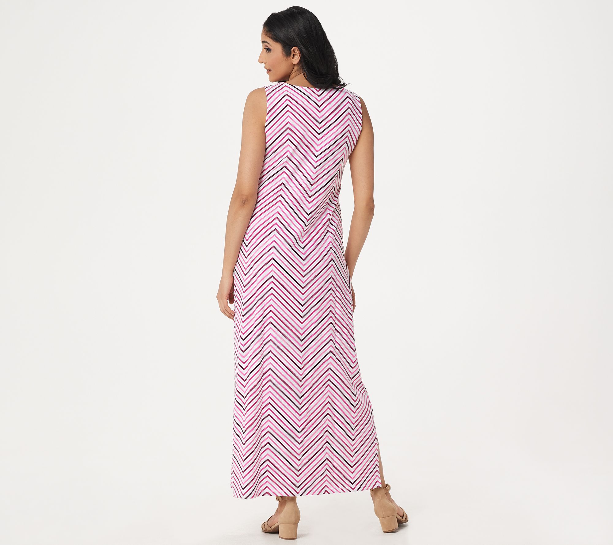 Denim & Co. Regular Printed Jersey Sleeveless Maxi Dress
