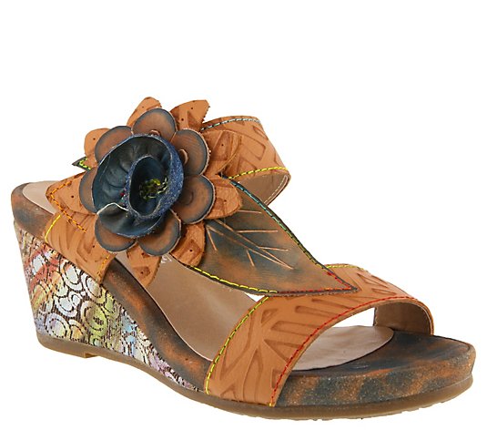 L'Artiste by Spring Step Leather Slide Sandals- Shayla