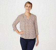  NYDJ Pullover 3/4-Sleeve Perfect Blouse - A374779