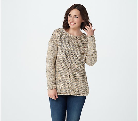 Denim & Co. Naturals Boatneck Long Sleeve Sweater