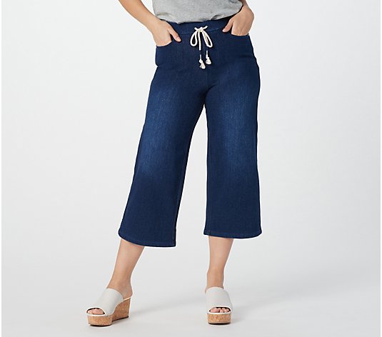 Belle by Kim Gravel Flexibelle Cropped Gaucho with Drawstring