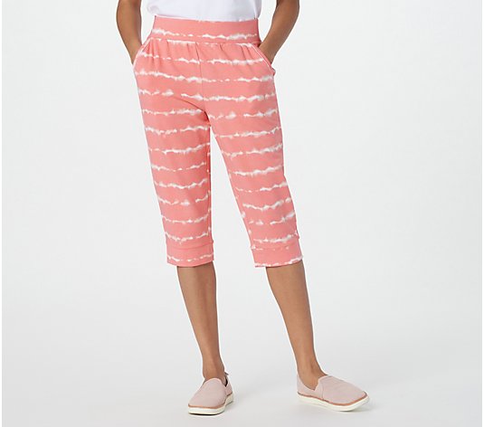 AnyBody Cozy Knit French Terry Printed Ultra Crop Pant