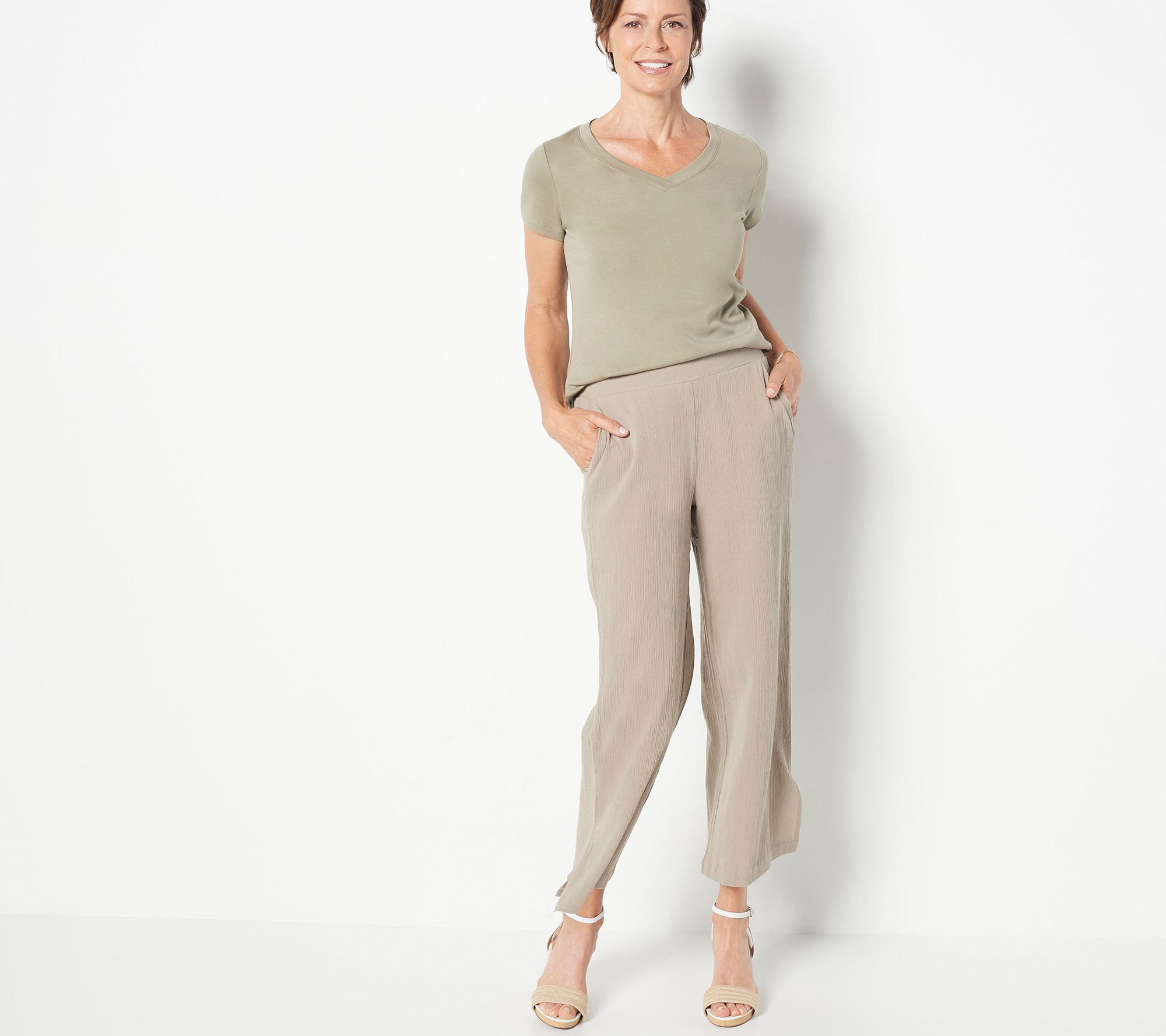 NWT Uniqlo Women Size S EZY Tucked Ankle Length Pants PullOn
