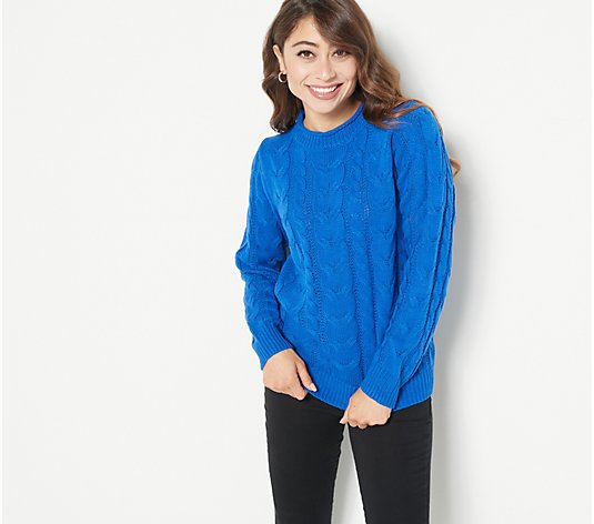 Attitudes by Renee Cable Knit Pullover Sweater