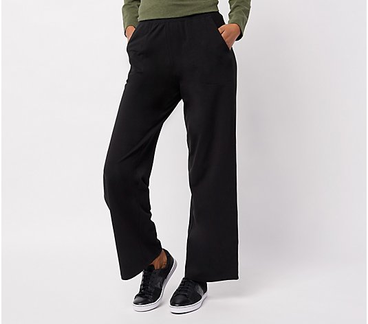 Denim & Co. Petite Jersey Full Length Pants w/Pockets