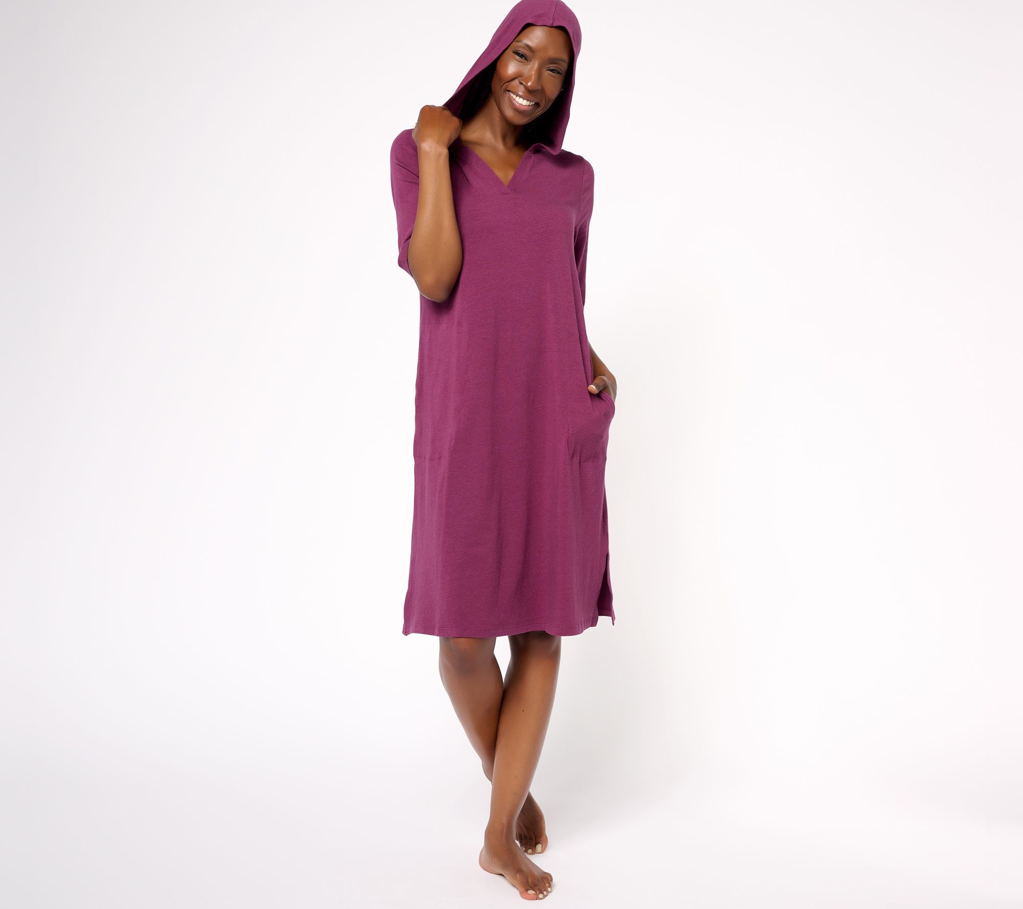 Cuddl Duds Cotton Core Hoodie Lounger Dress