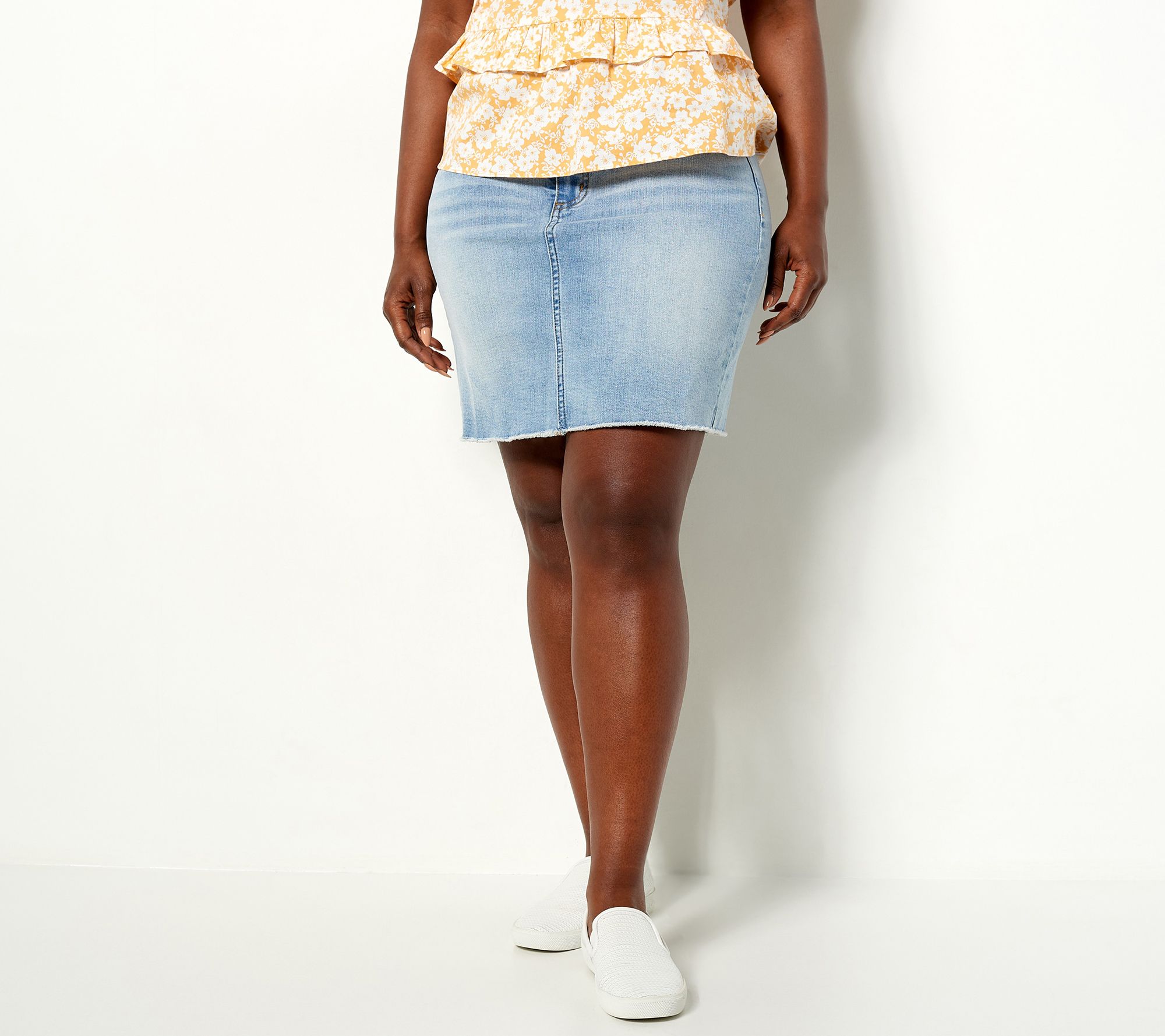 Qvc denim hot sale skirts