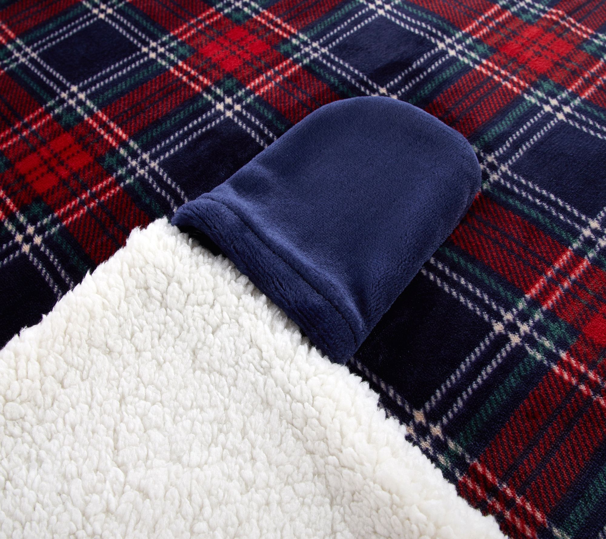 Dearfoams Adult Hooded Throw - Red Tartan - QVC.com