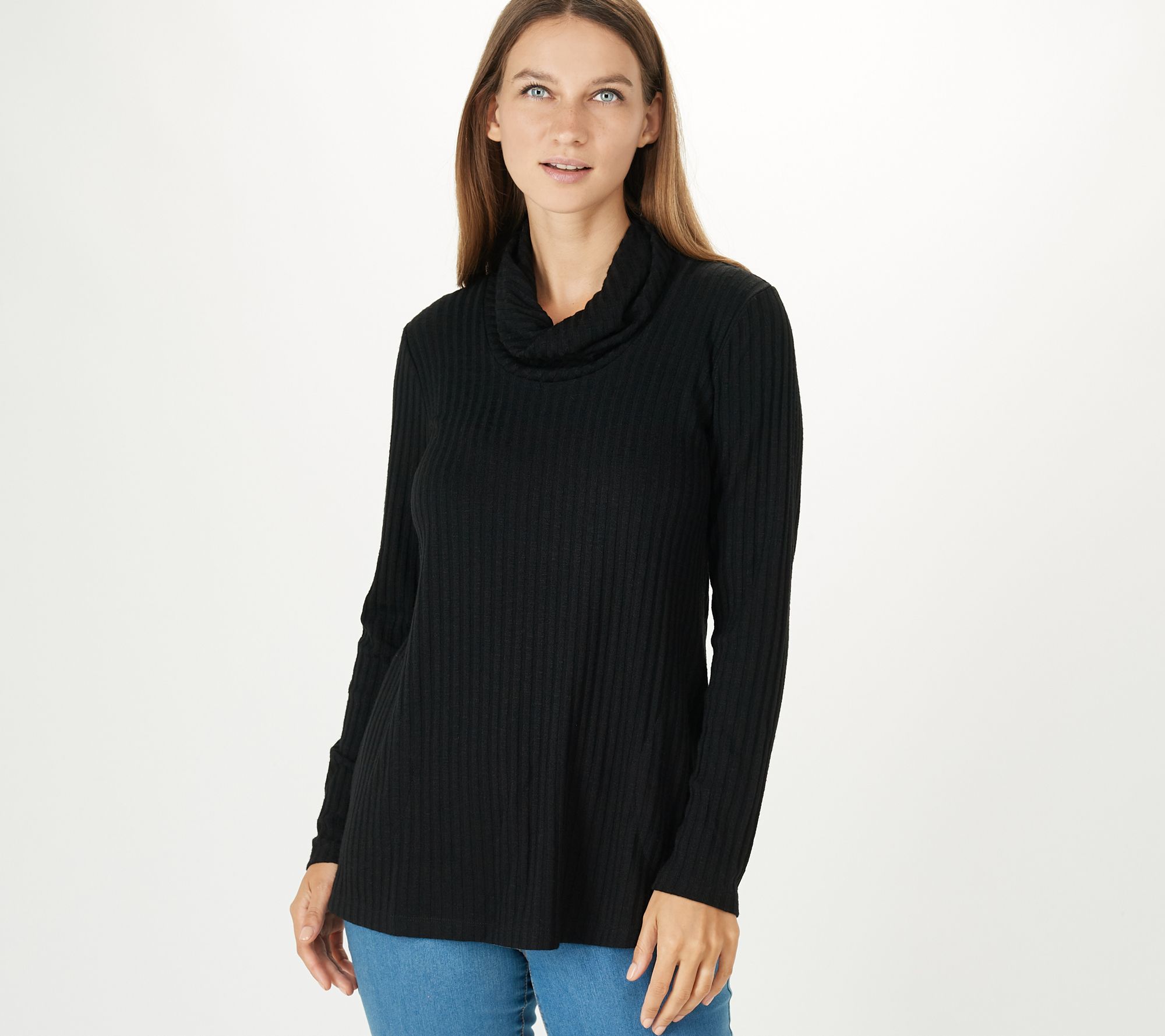 Susan Graver Weekend Reg Sweater Rib Knit Long Sleeve Tunic