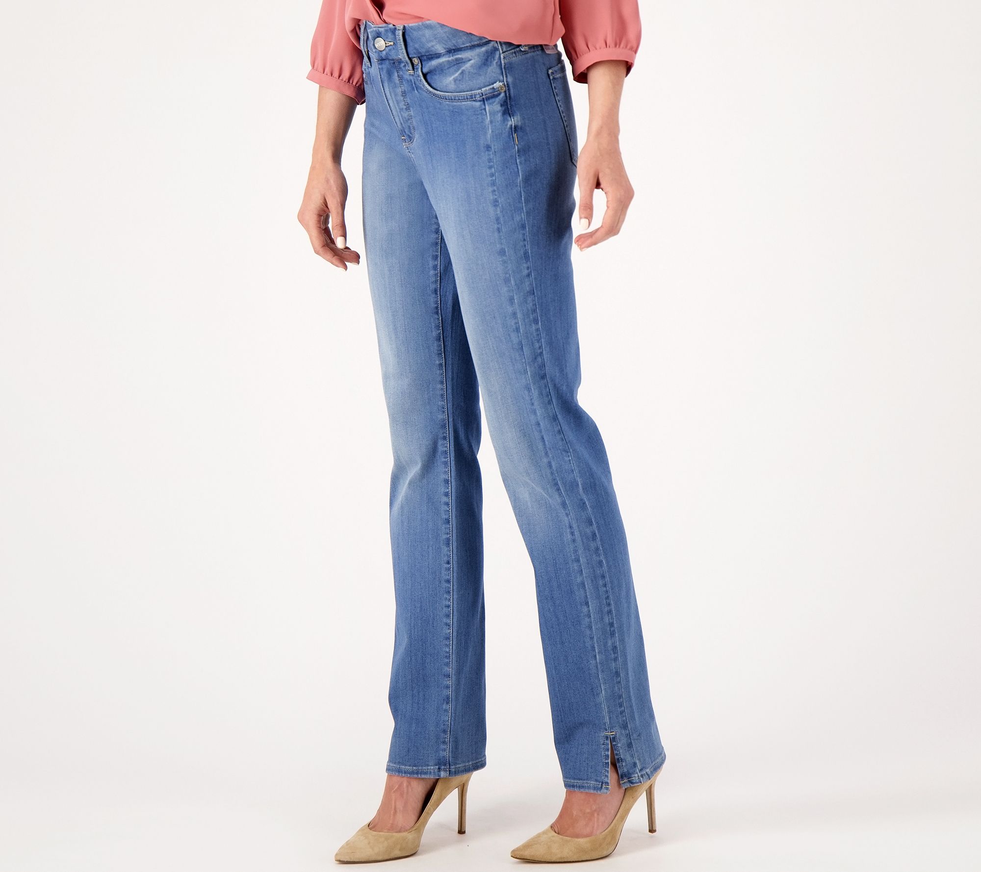NYDJ Slimmer Marilyn Straight Jeans with Slits- Lovely