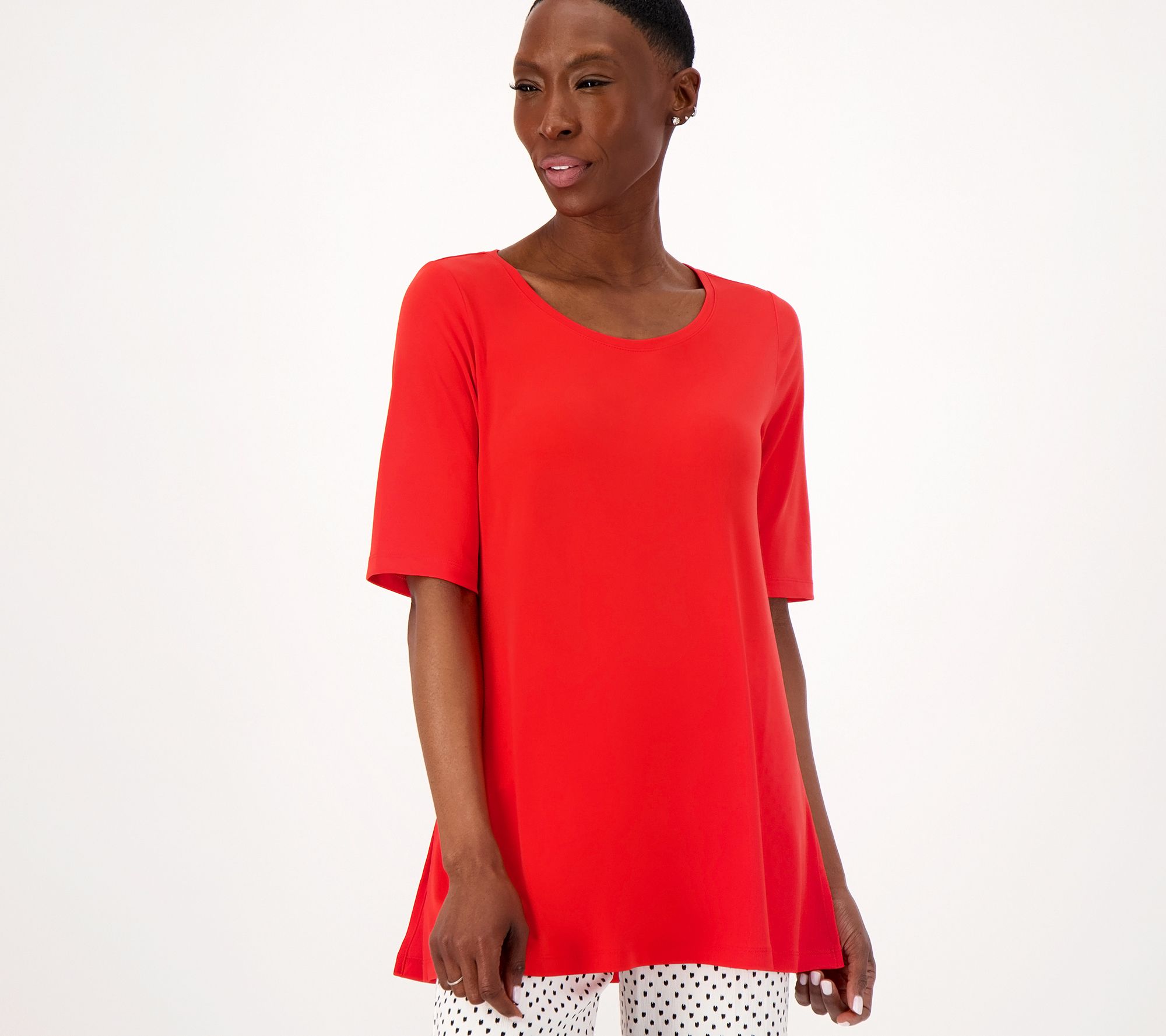 Susan Graver Modern Essentials Reg Liquid Knit A-Line Tunic