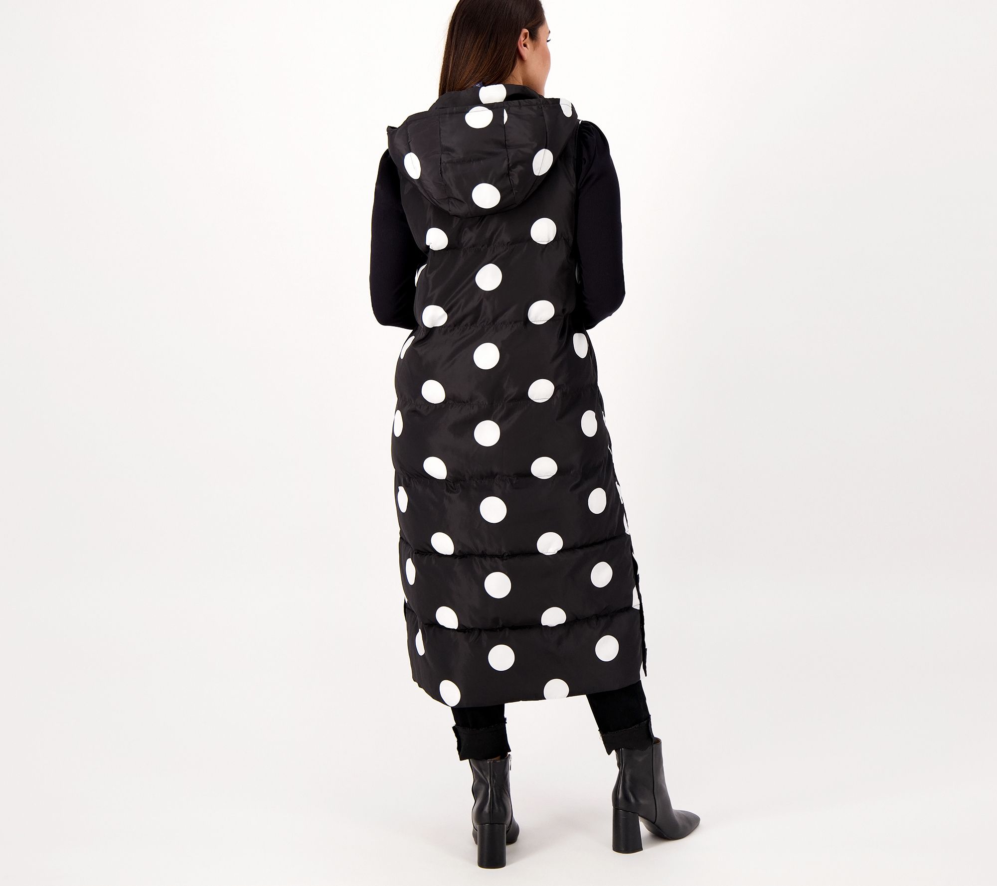 "As Is" Studio Park x Shawn Killinger Polka Dot Hooded Long Puffer Vest