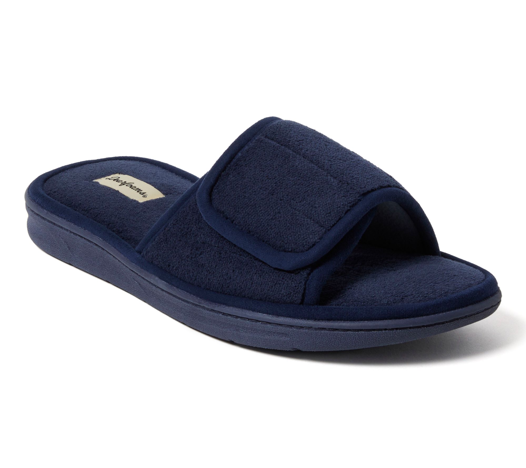 Dearfoams Men's Adjustable Indoor/Outdoor Terry Slide Slipper