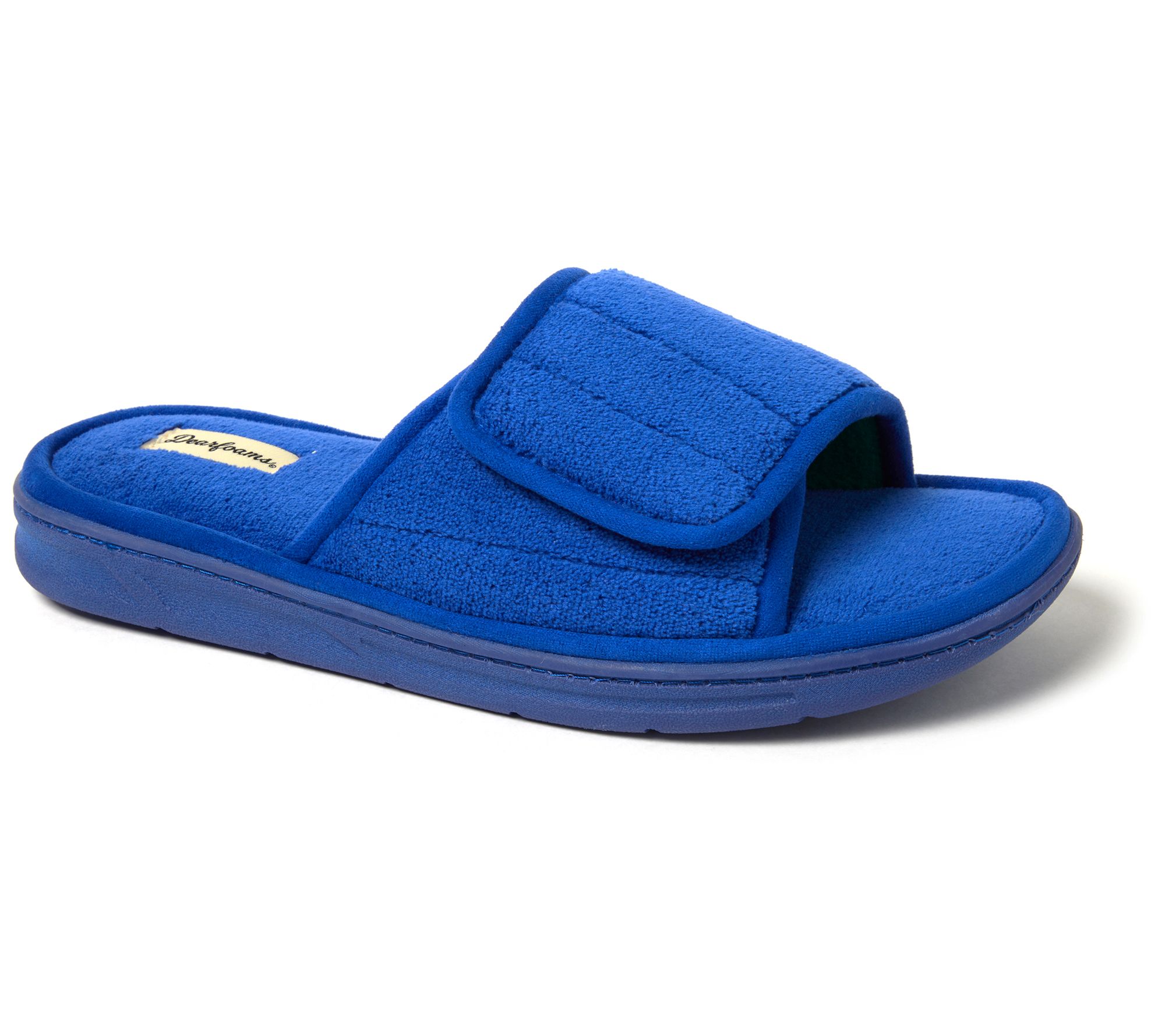 Dearfoams Men's Adjustable Indoor/Outdoor Terry Slide Slipper