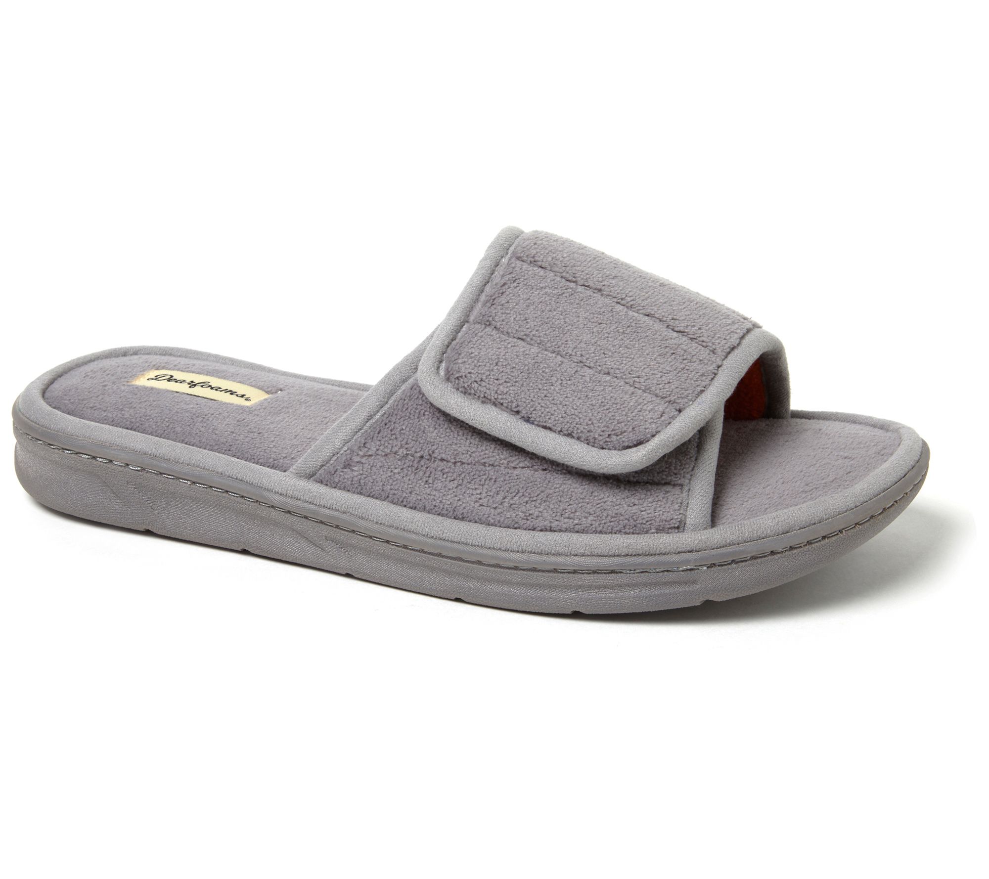 Dearfoams Men's Adjustable Indoor/Outdoor Terry Slide Slipper
