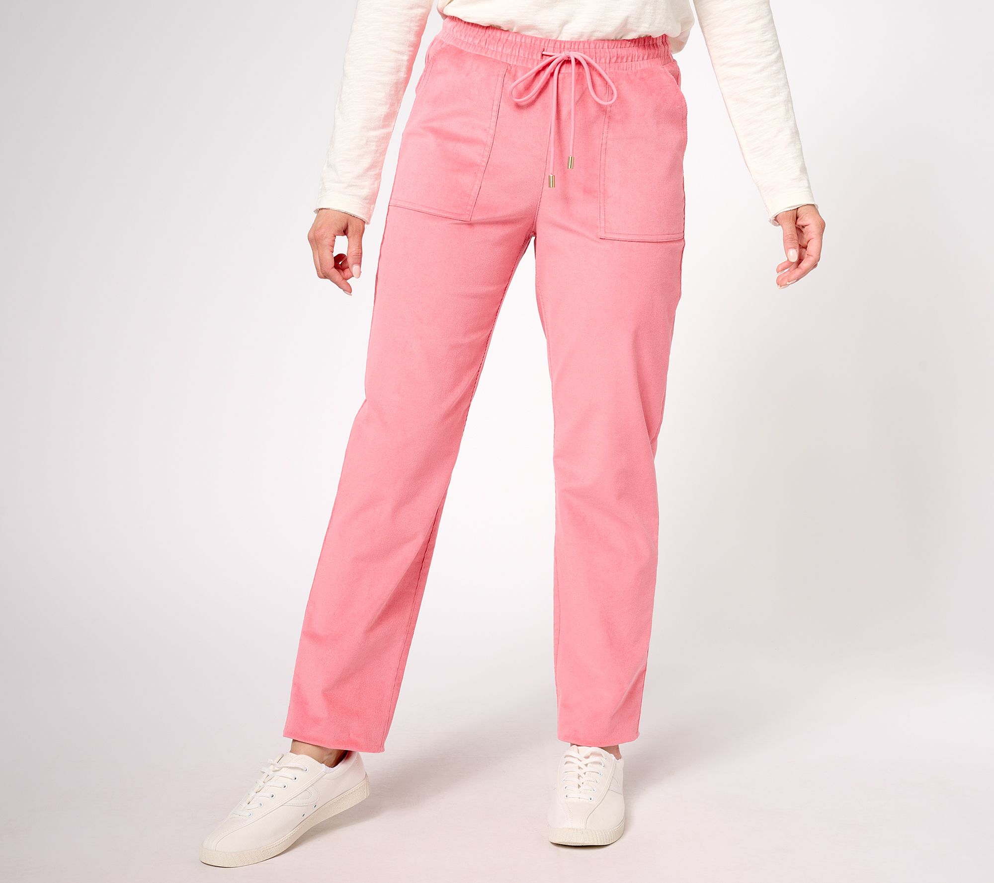 Denim & Co. Heritage Pull on Drawstring Corduroy Pant