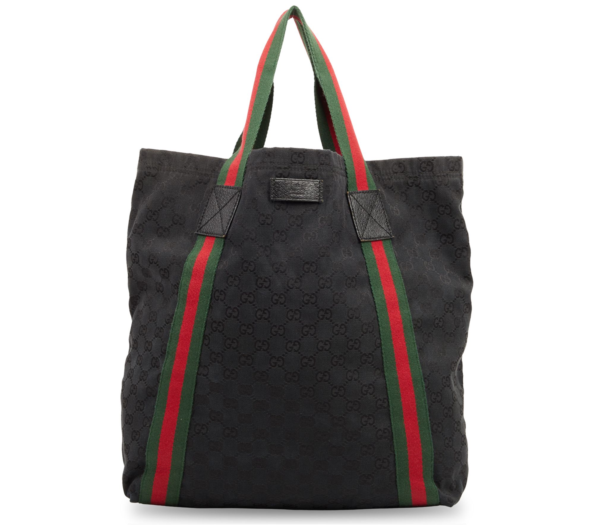 Pre-Owned Gucci Web Tote Bag GG Canvas Black