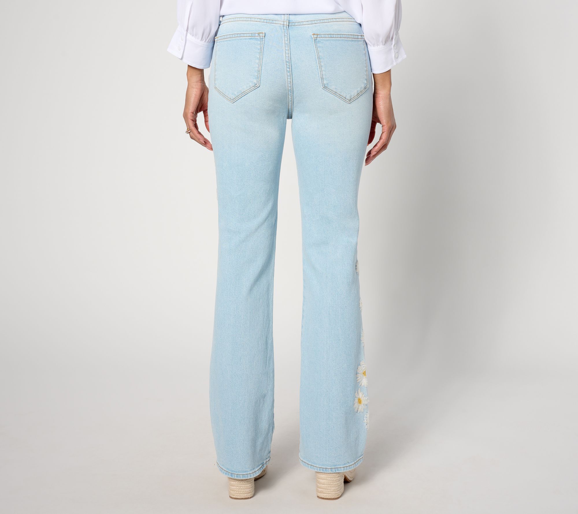 Driftwood Jeans Wyatt Embroidered Flare Daisy