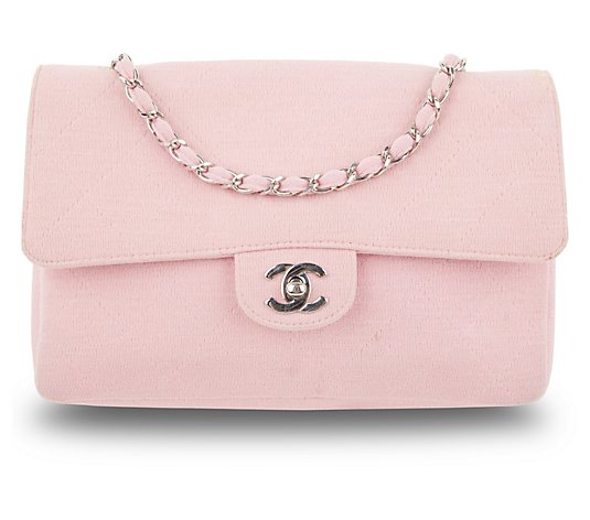 Pre-owned Chanel Jersey Classic Single Flap SHWMedium Pink, Size Medium, Pink