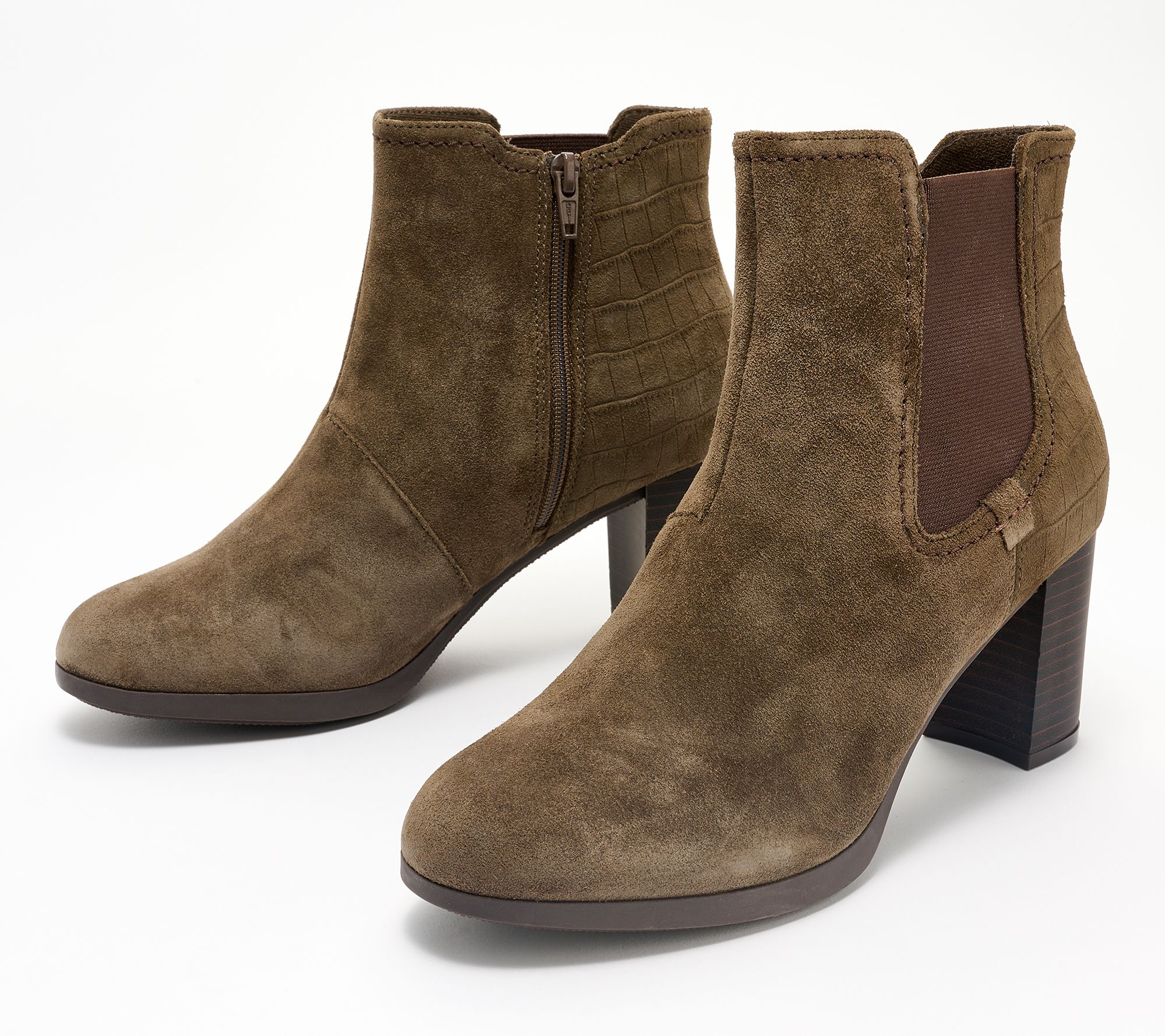 "As Is" Clarks Collection Leather Ankle Boot- Bayla Rose