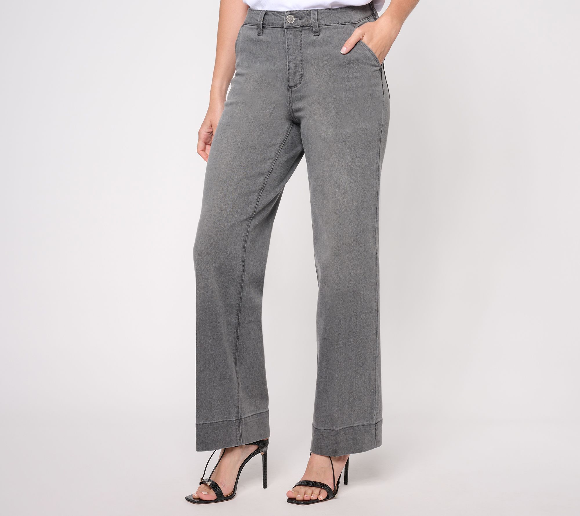 Susan Graver Petite Stretch Denim Trouser Jean