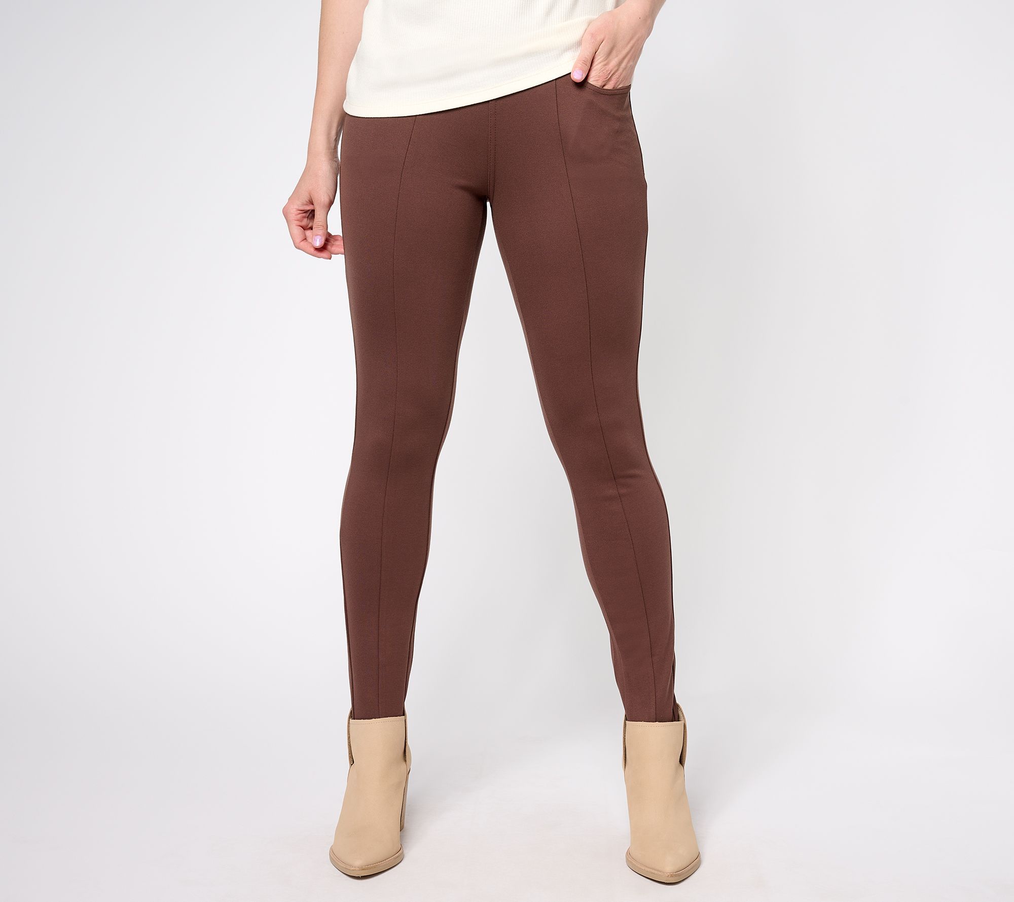 "As Is" Belle by Kim Gravel Petite Ponte Boot Ready Stirrup Pants