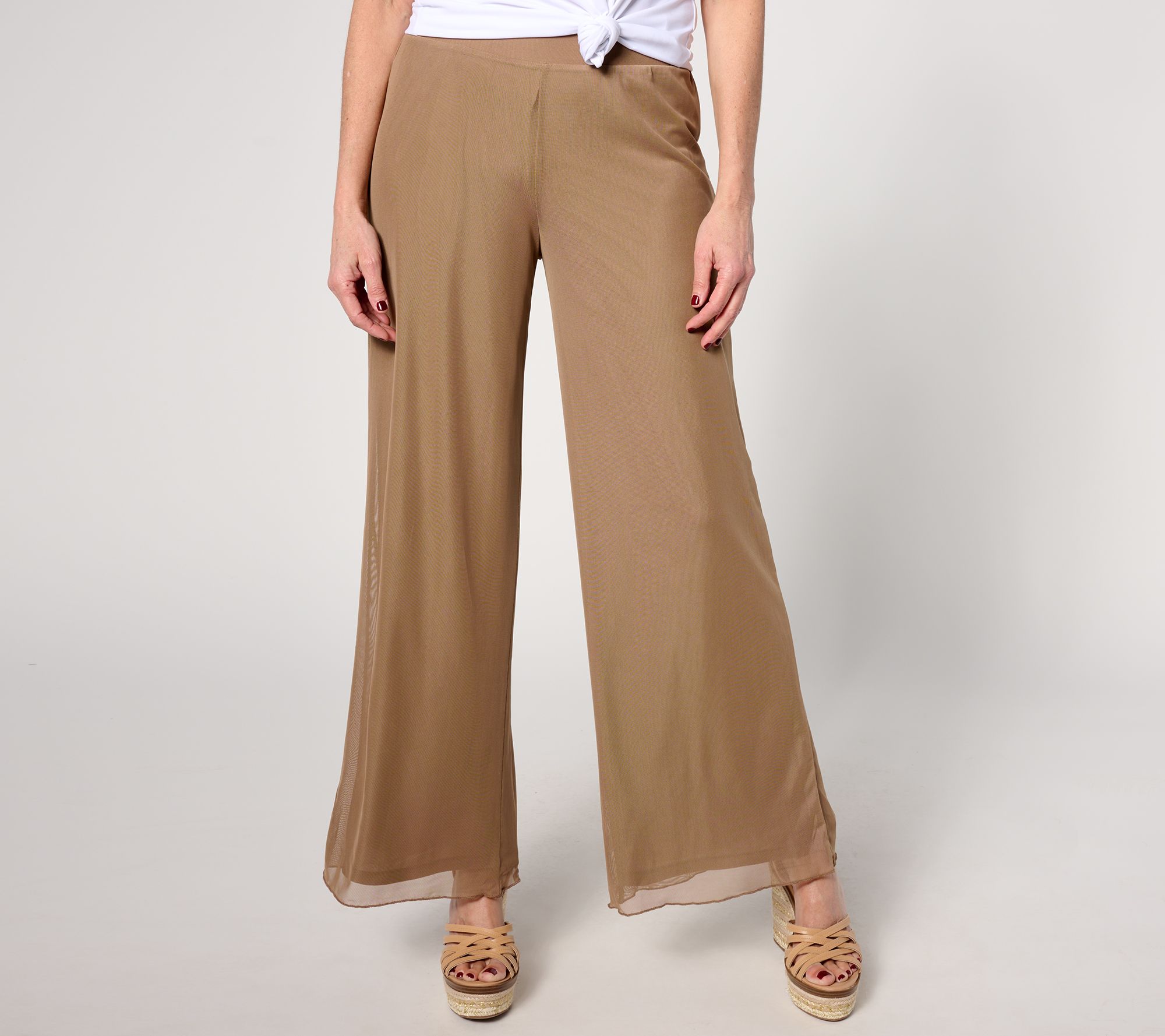 Attitudes by Renee Regular Triple Mesh Palazzo Pant