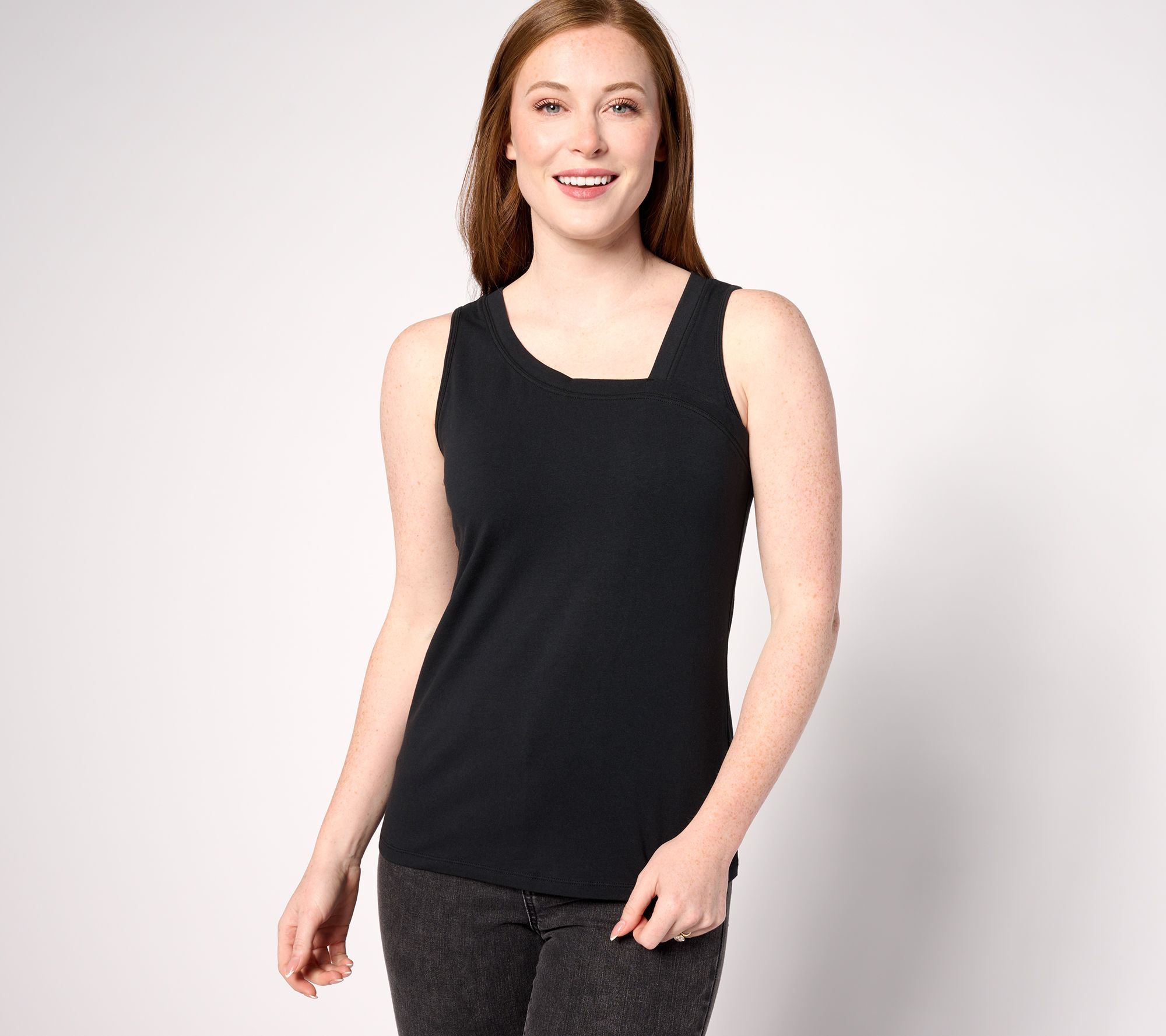 "As Is" Attitudes by Renee Washed Cotton Jersey Asymmetric Tank