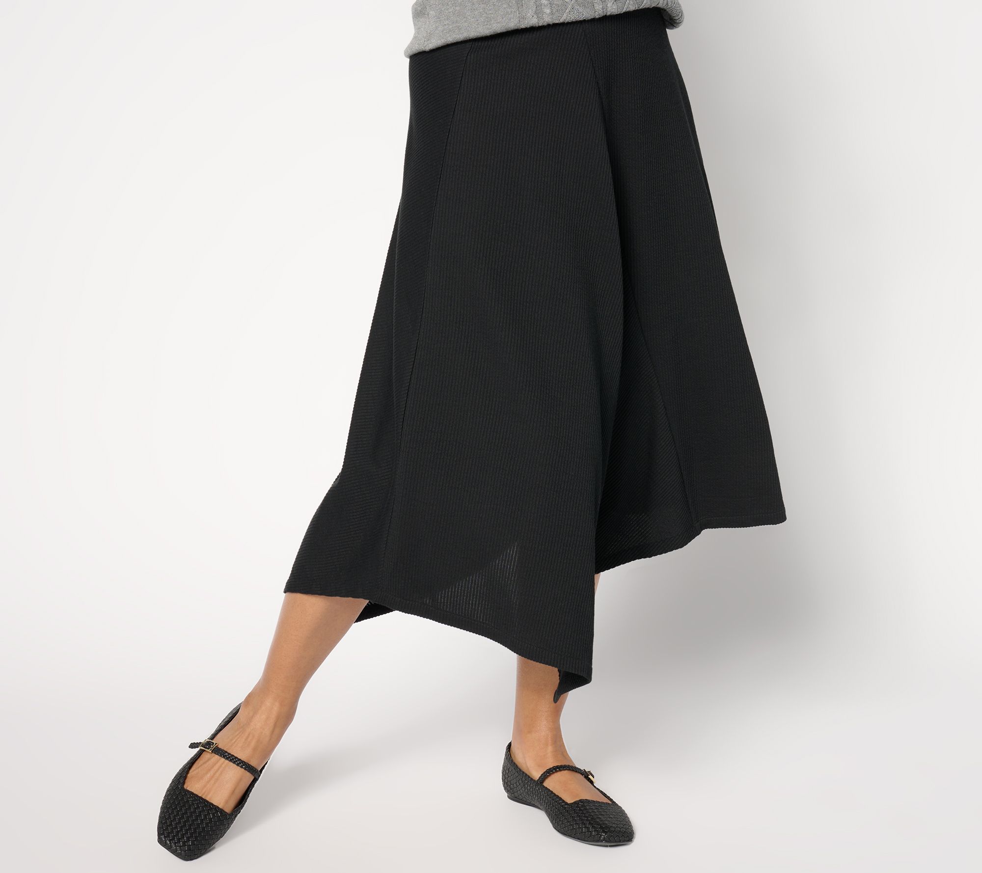 BEAUTIFUL by Lawrence Zarian Regular Asymmetric Rib Knit Skirt