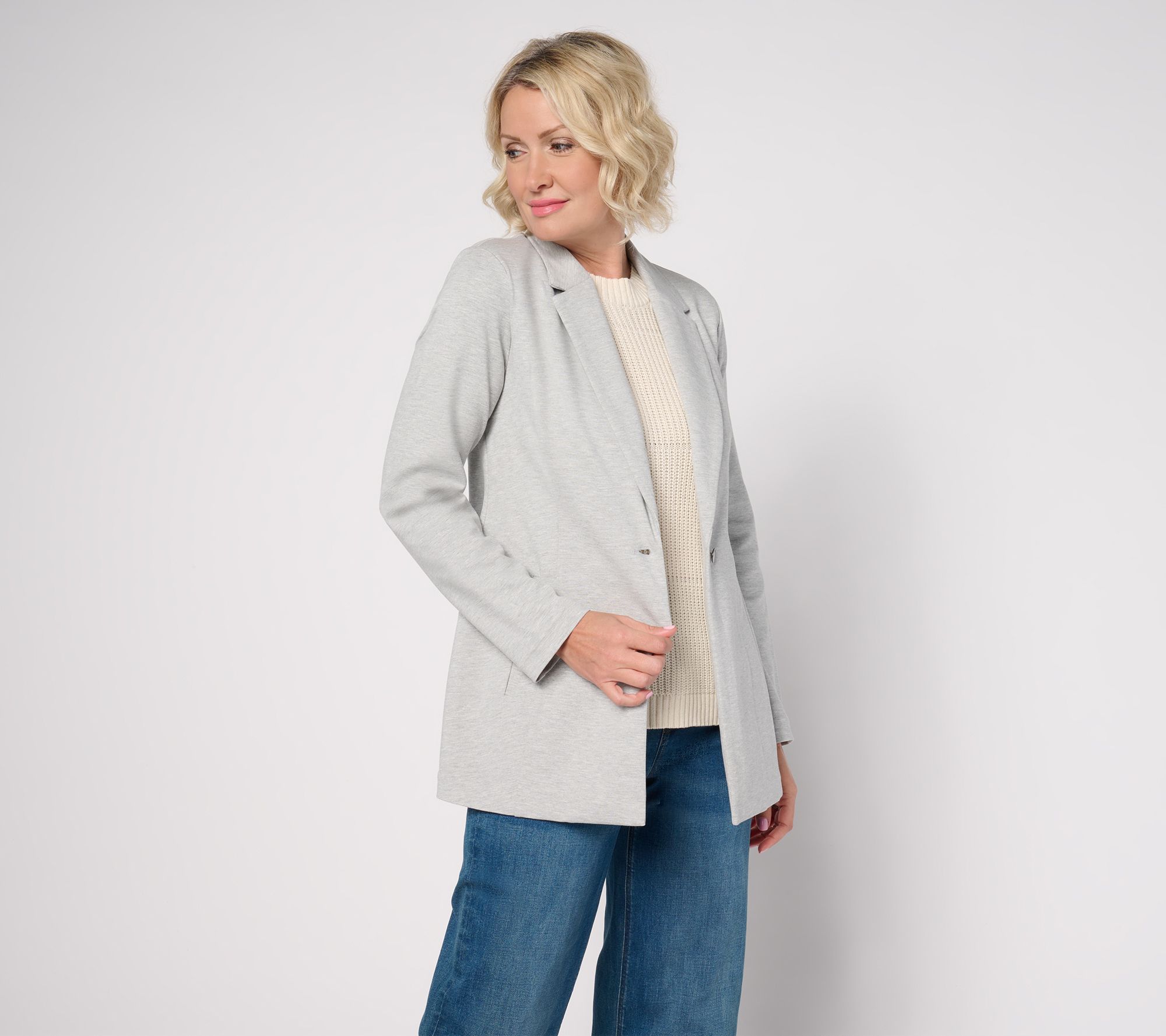 Peace Love World Feminine Ponte Blazer