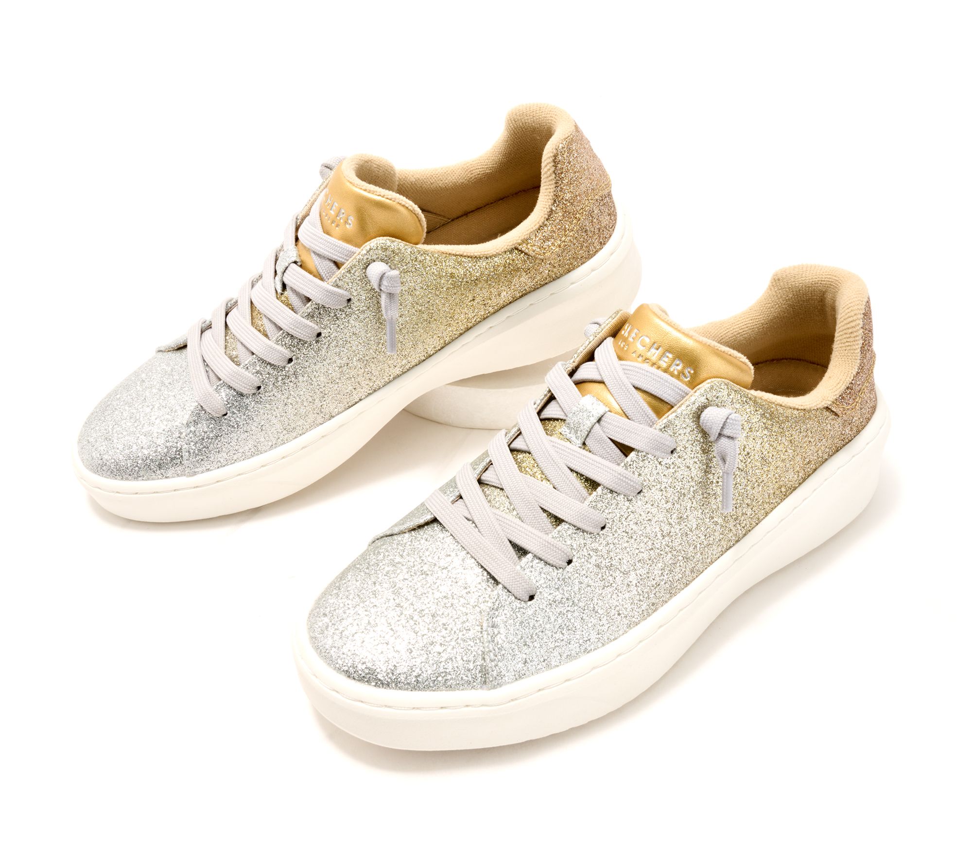 "As Is" Skechers x Jane Glitter Casual Court Break Sneakers