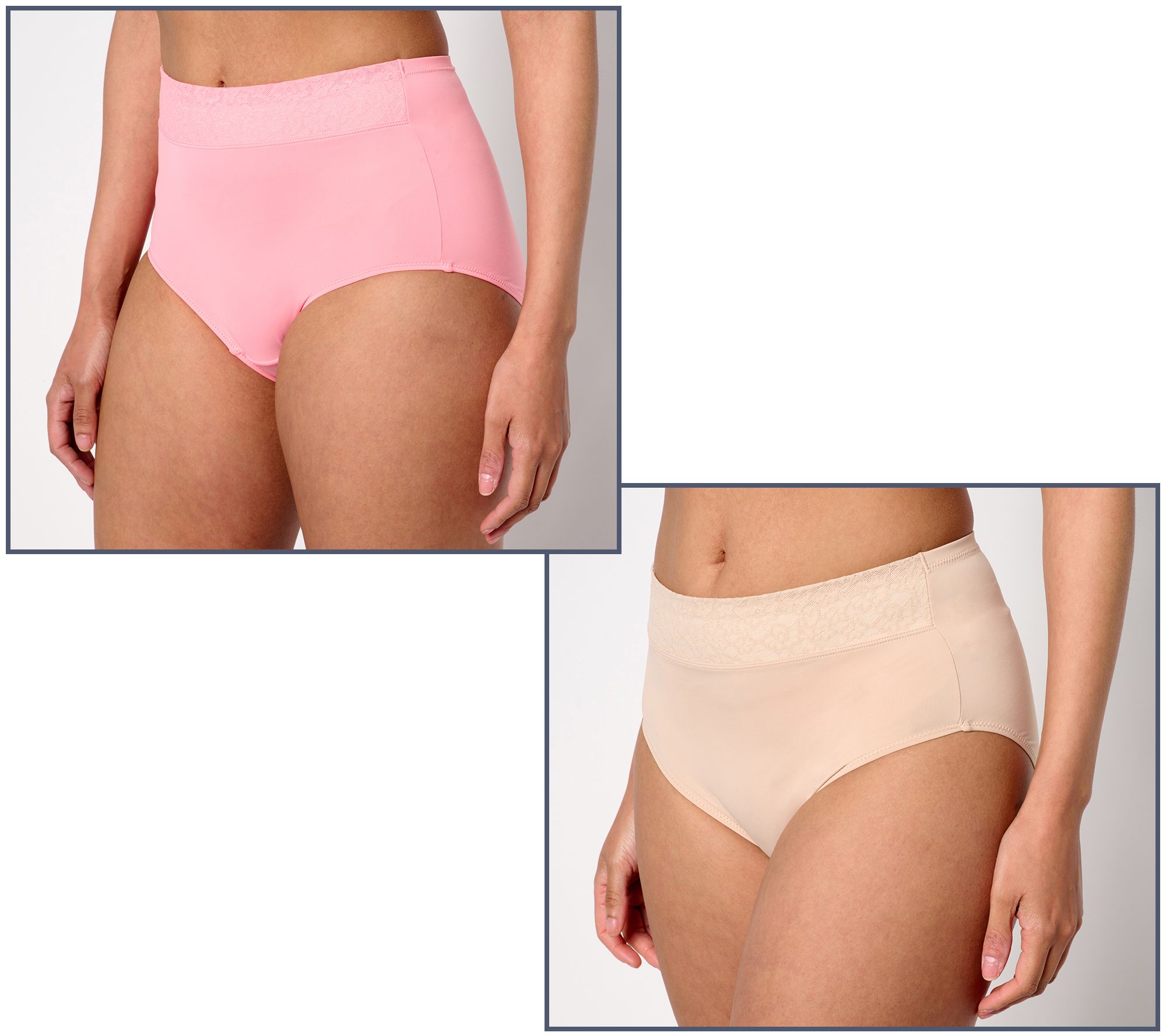 Breezies Lace Elegance Smooth Full Brief or Hi-Cut Panty Set of 3