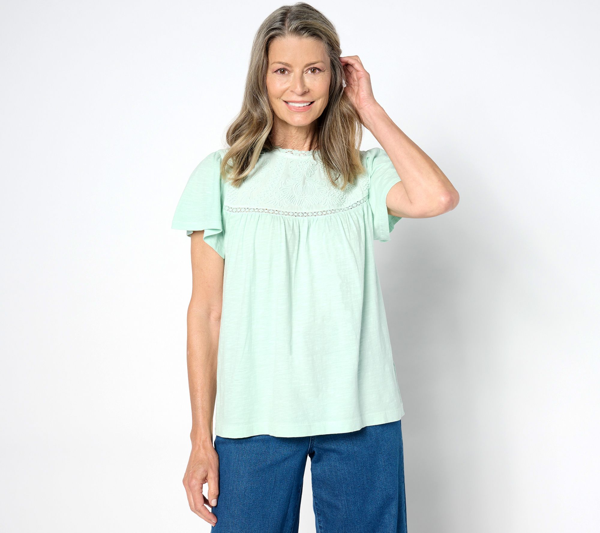 "As Is" Me by Jennie Garth Guinevere Embroidered Top