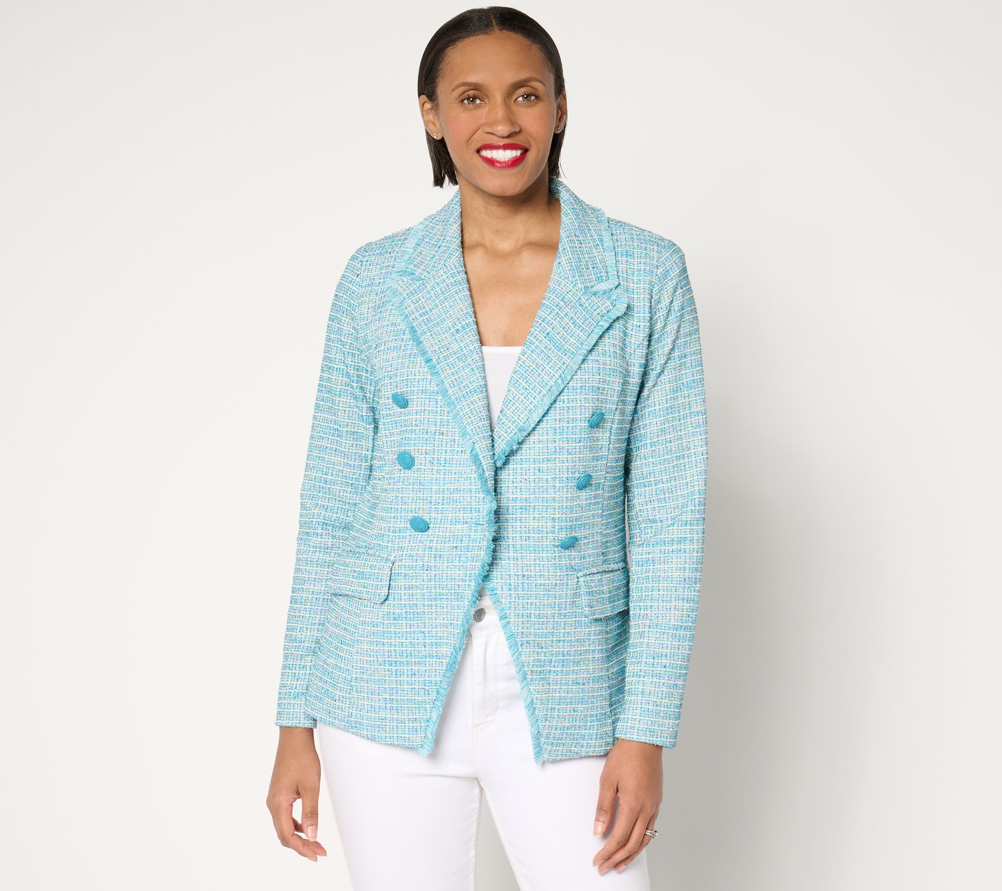Belle by Kim Gravel Class & Sass Spring Tweed Stretch Blazer